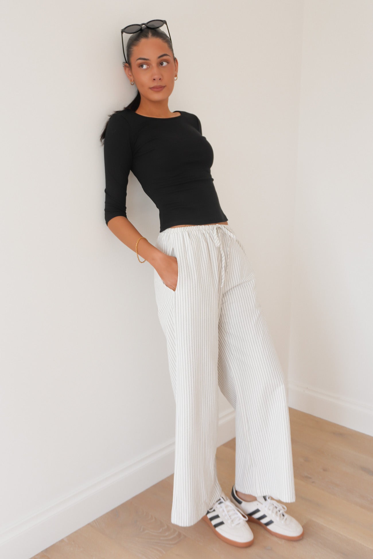 Baylea Pant White Pinstripe