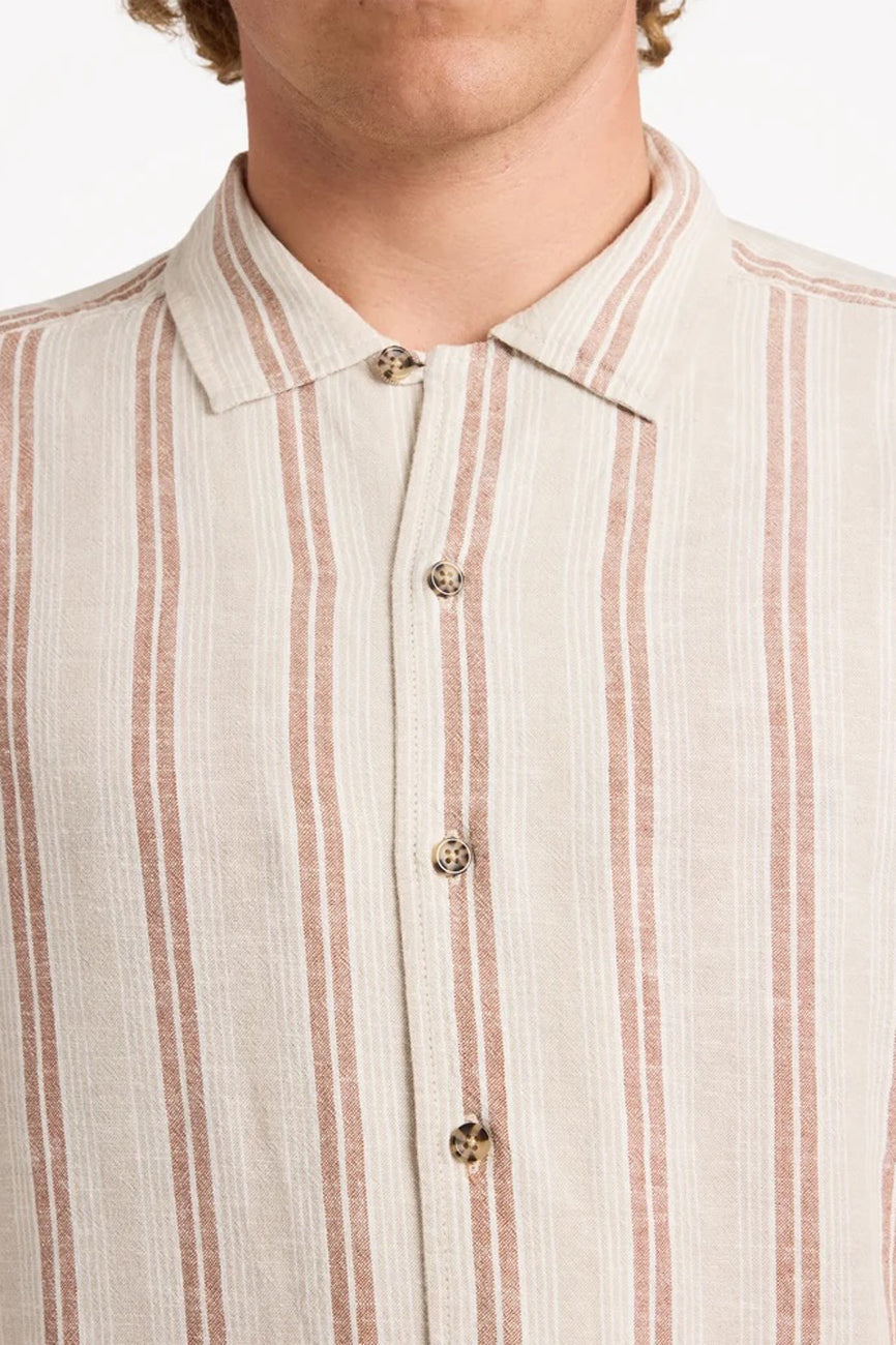 Beat Stripe Short Sleeve Shirt Light Khaki