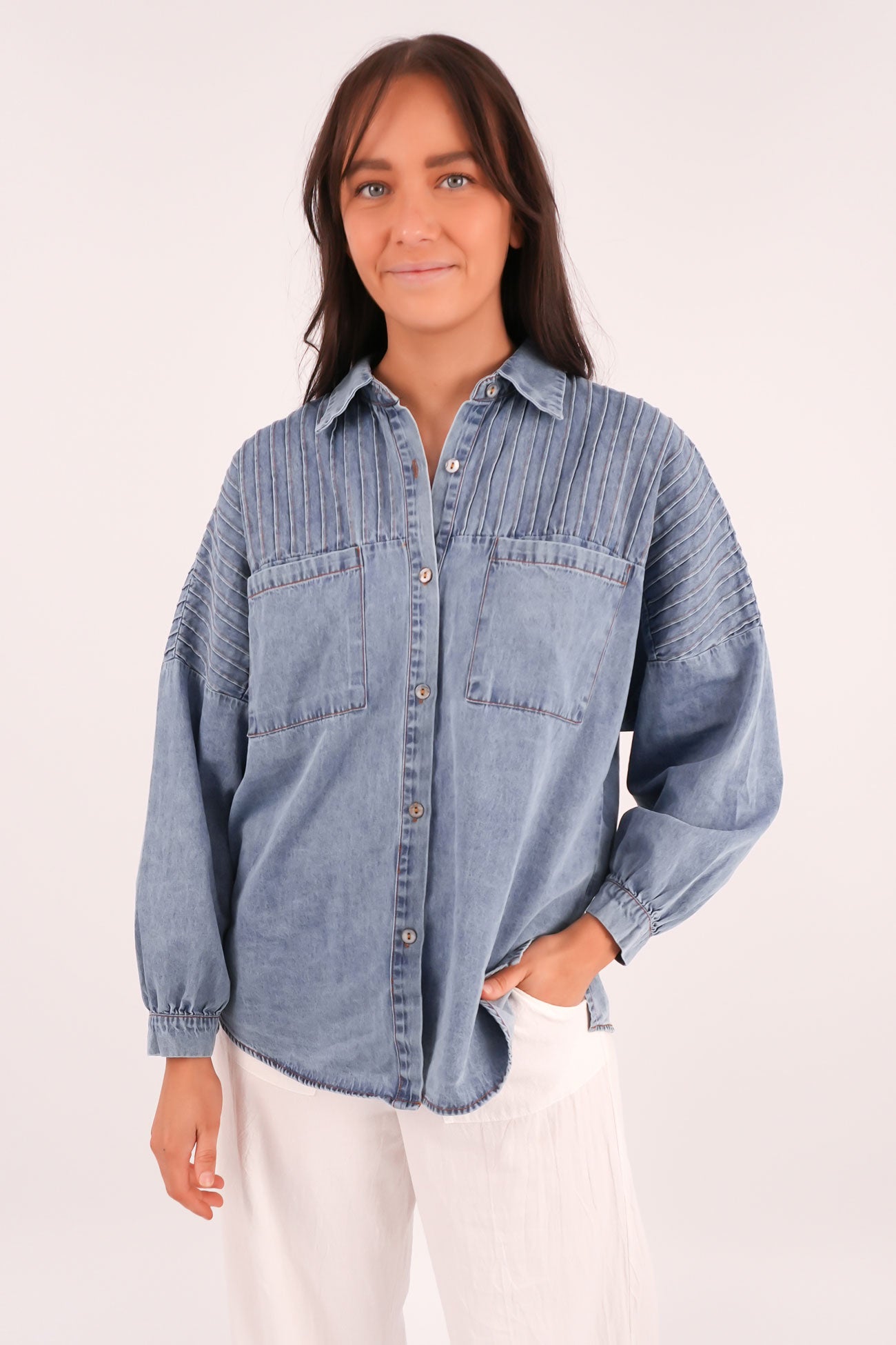 Belle Denim Shirt Blue