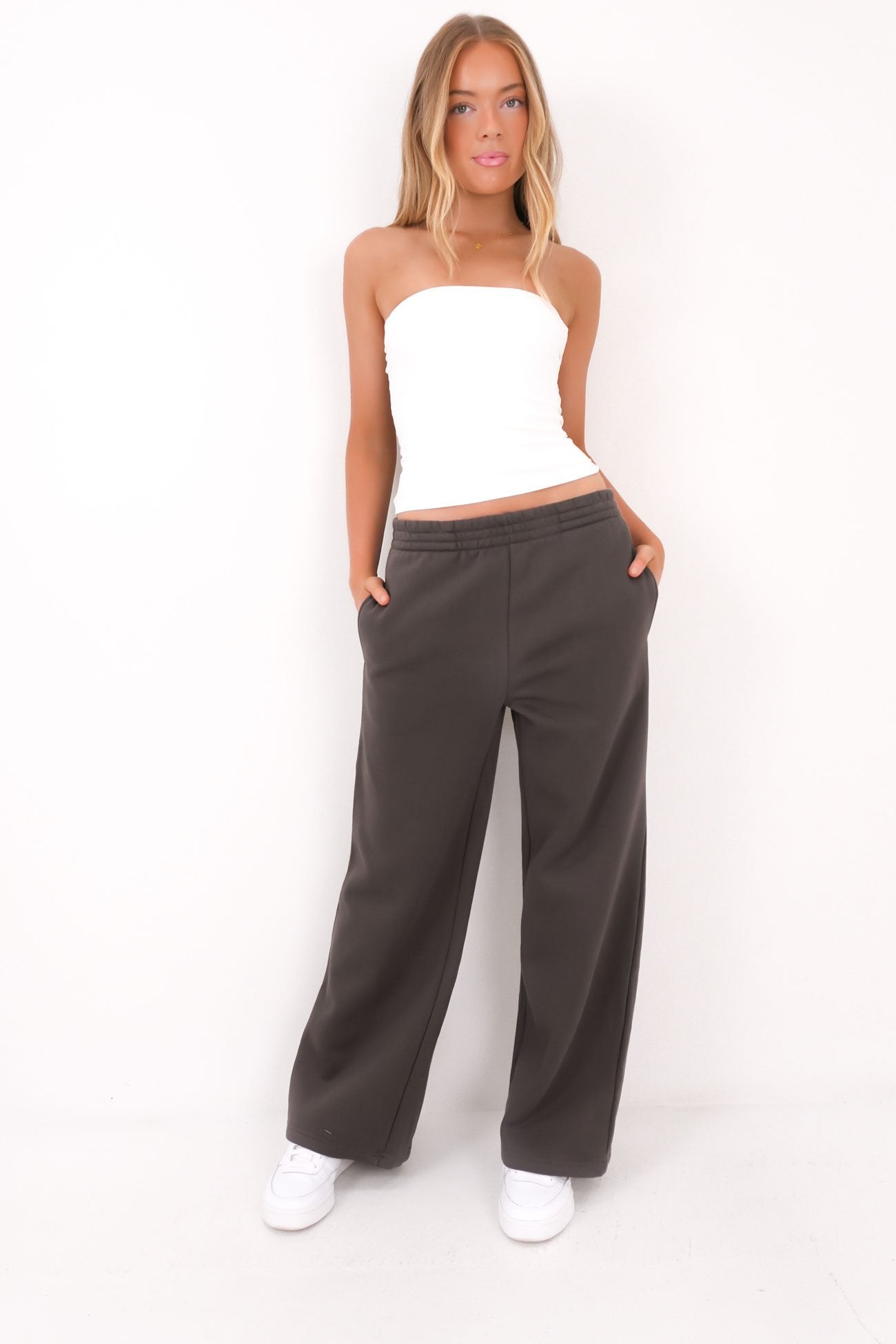 Blair Wide Track Pant Charcoal