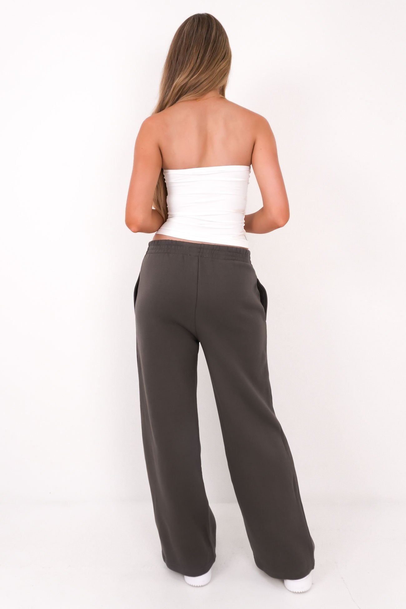 Blair Wide Track Pant Charcoal