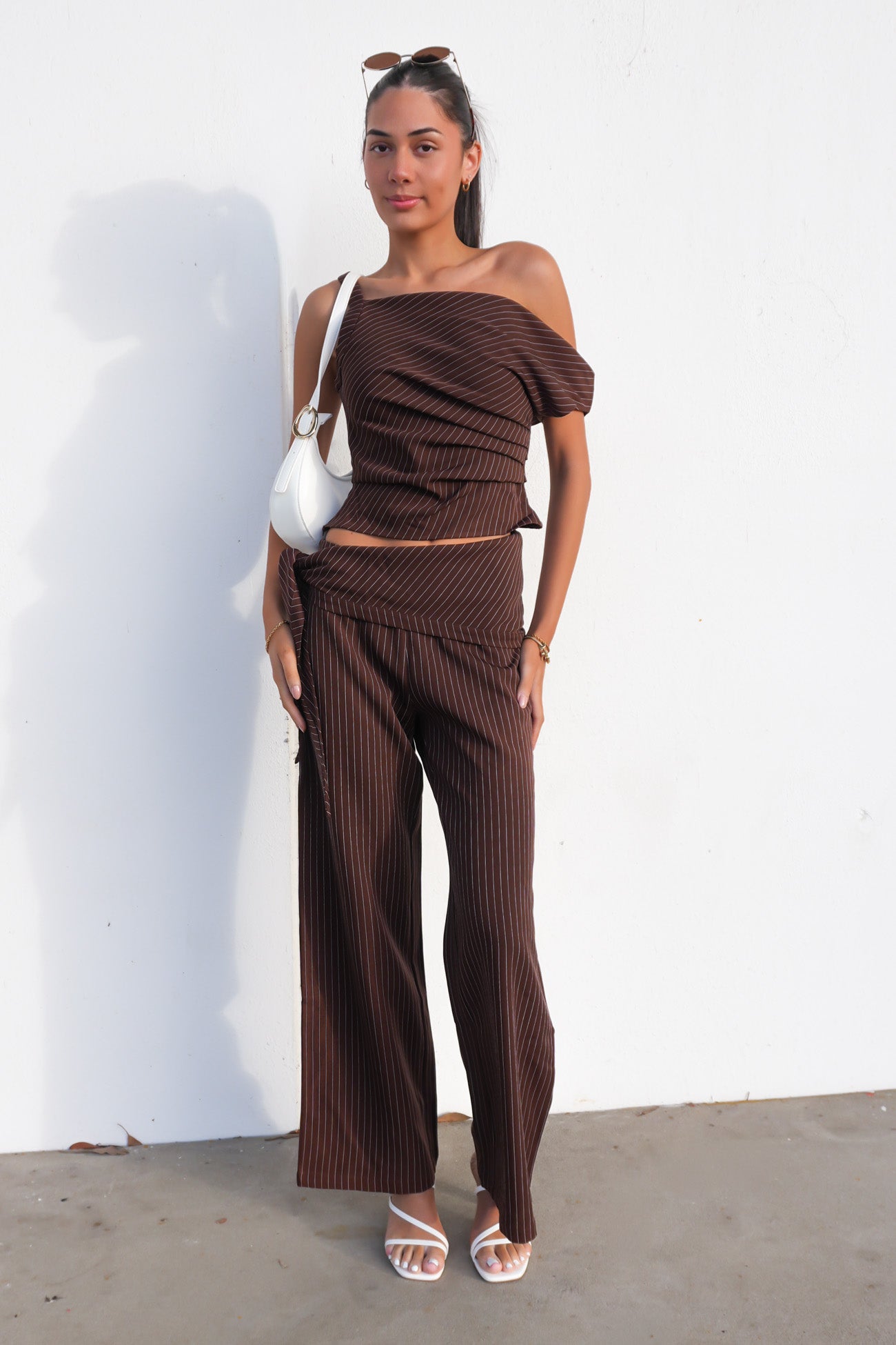 Bobbi Set Chocolate Pinstripe