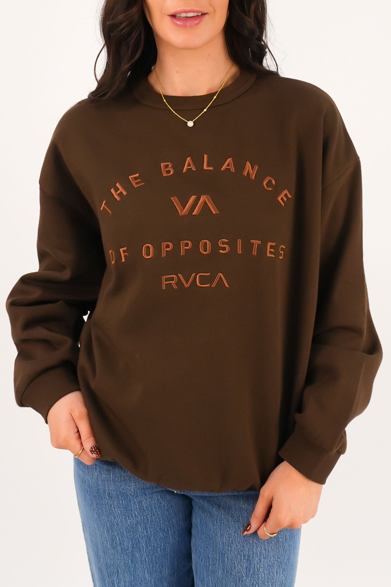 Bold RVCA Vintage Crew Chocolate