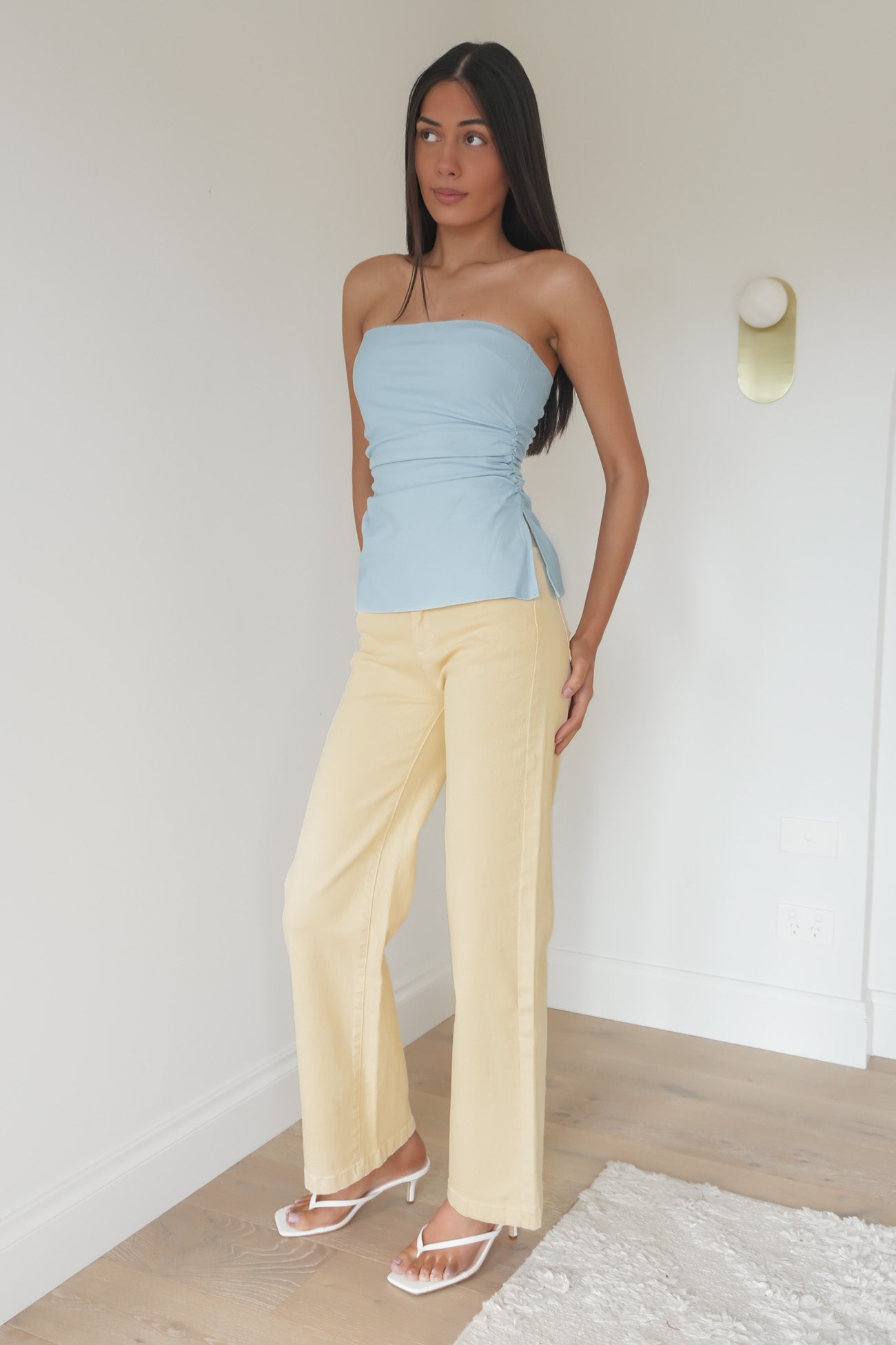 Bowie Strapless Top Light Blue
