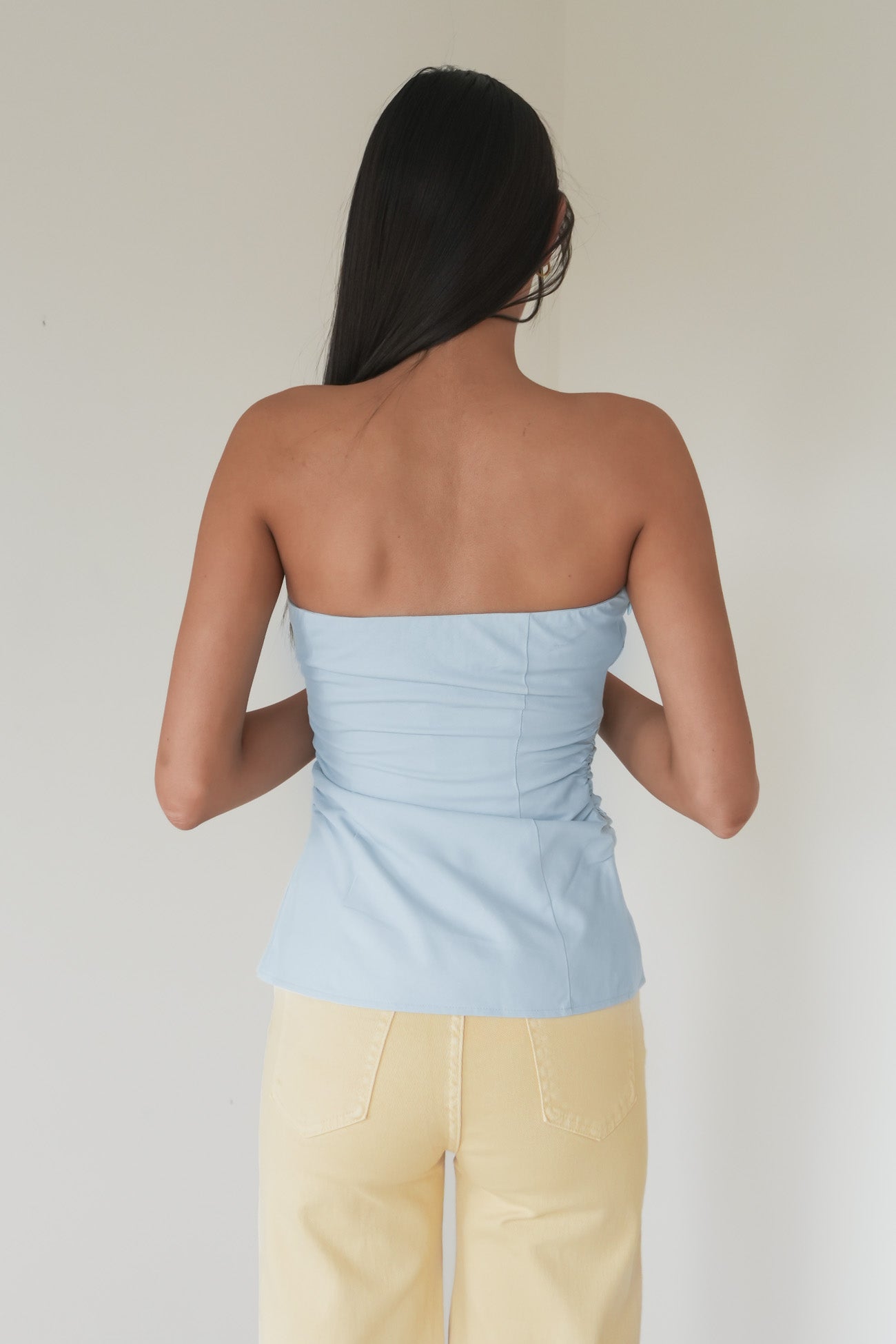 Bowie Strapless Top Light Blue