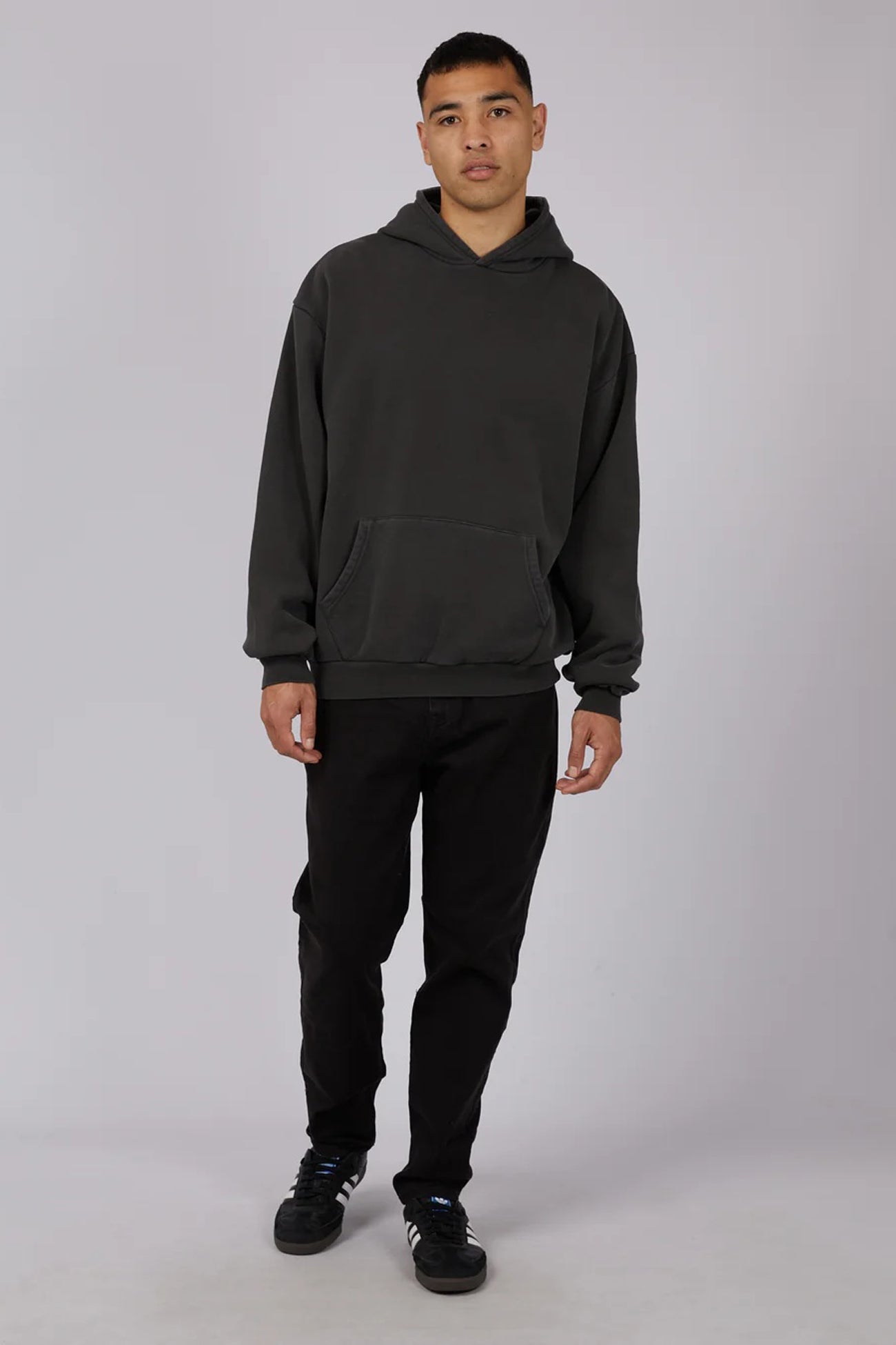 Box Hoodie Washed Black