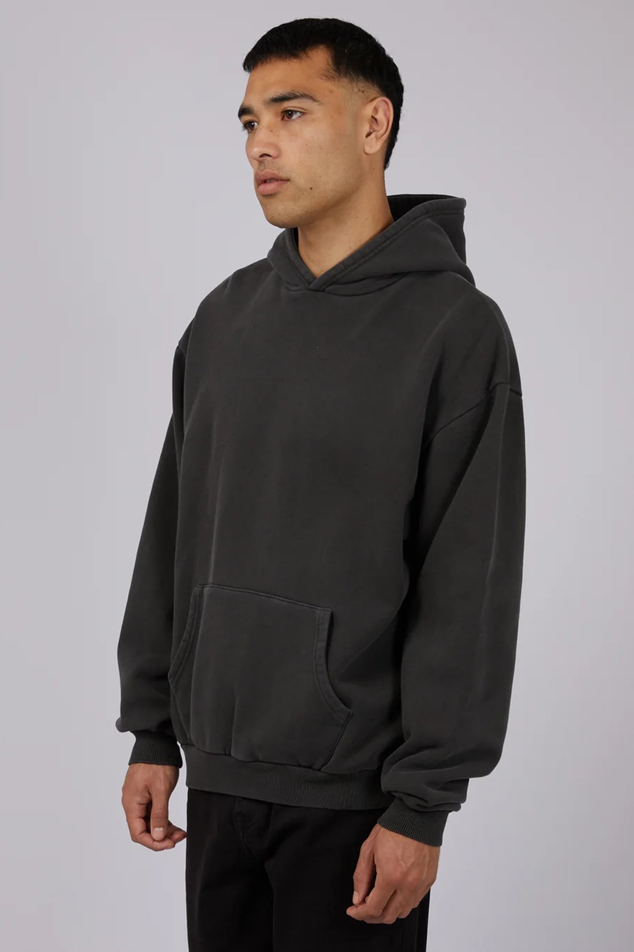 Box Hoodie Washed Black