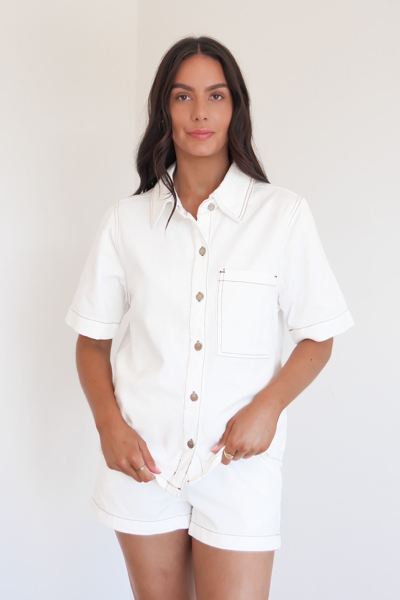 Brandon Denim Shirt White
