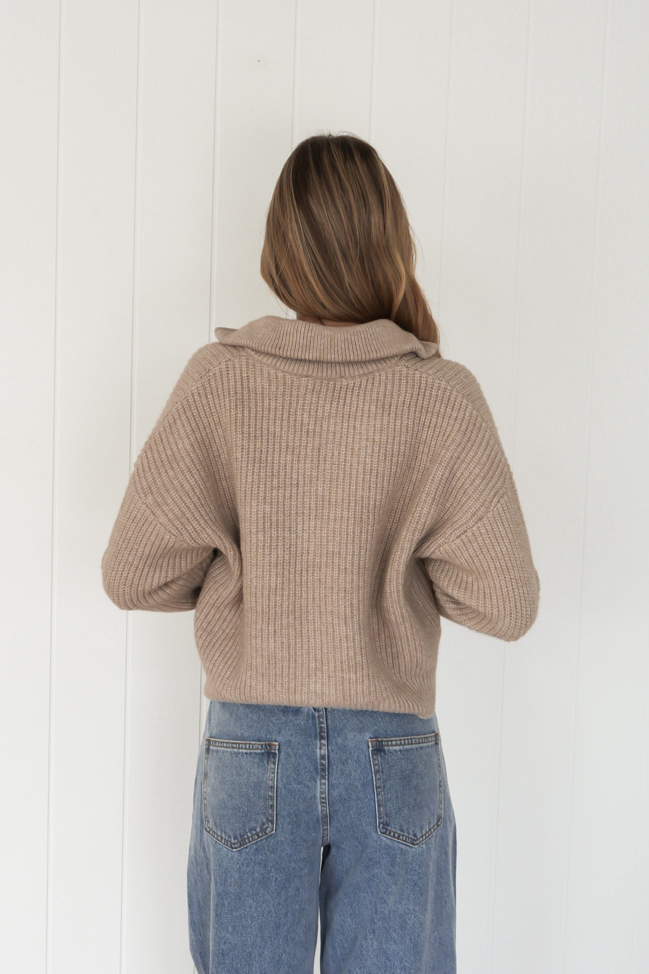 Bridie Knit Zip Thru Oat