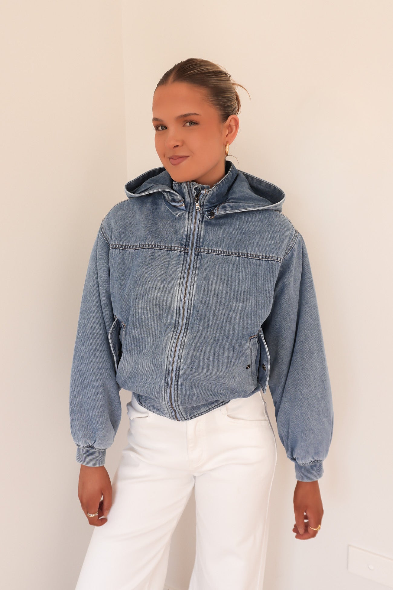 Brixton Denim Bomber Light Blue