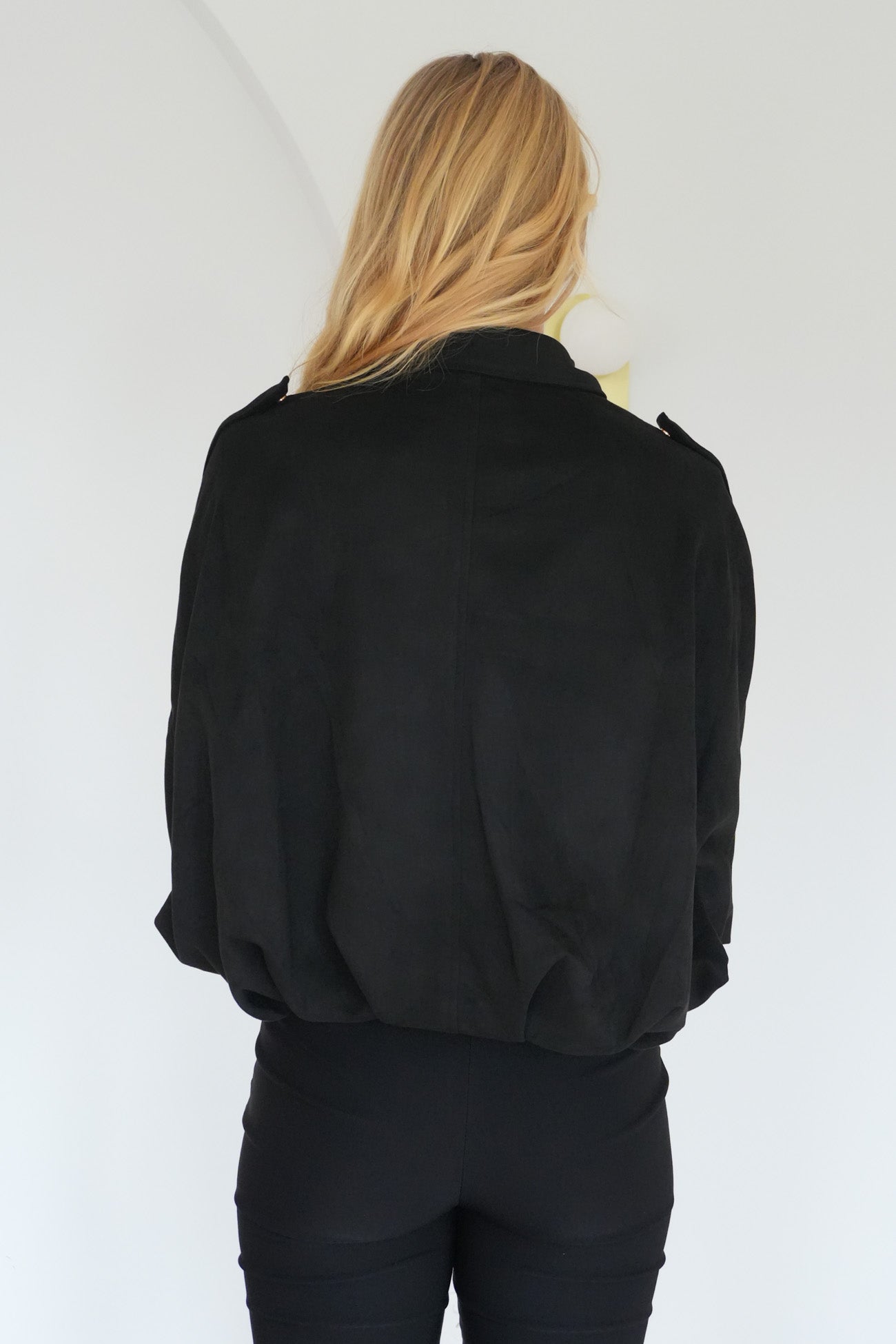 Brooke Suede Bomber Black