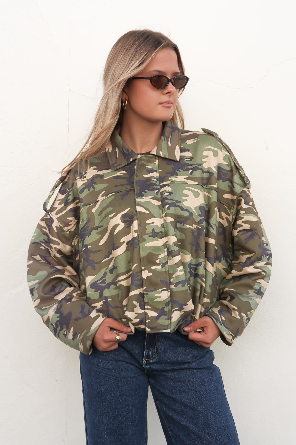 Brooke Suede Bomber Camo