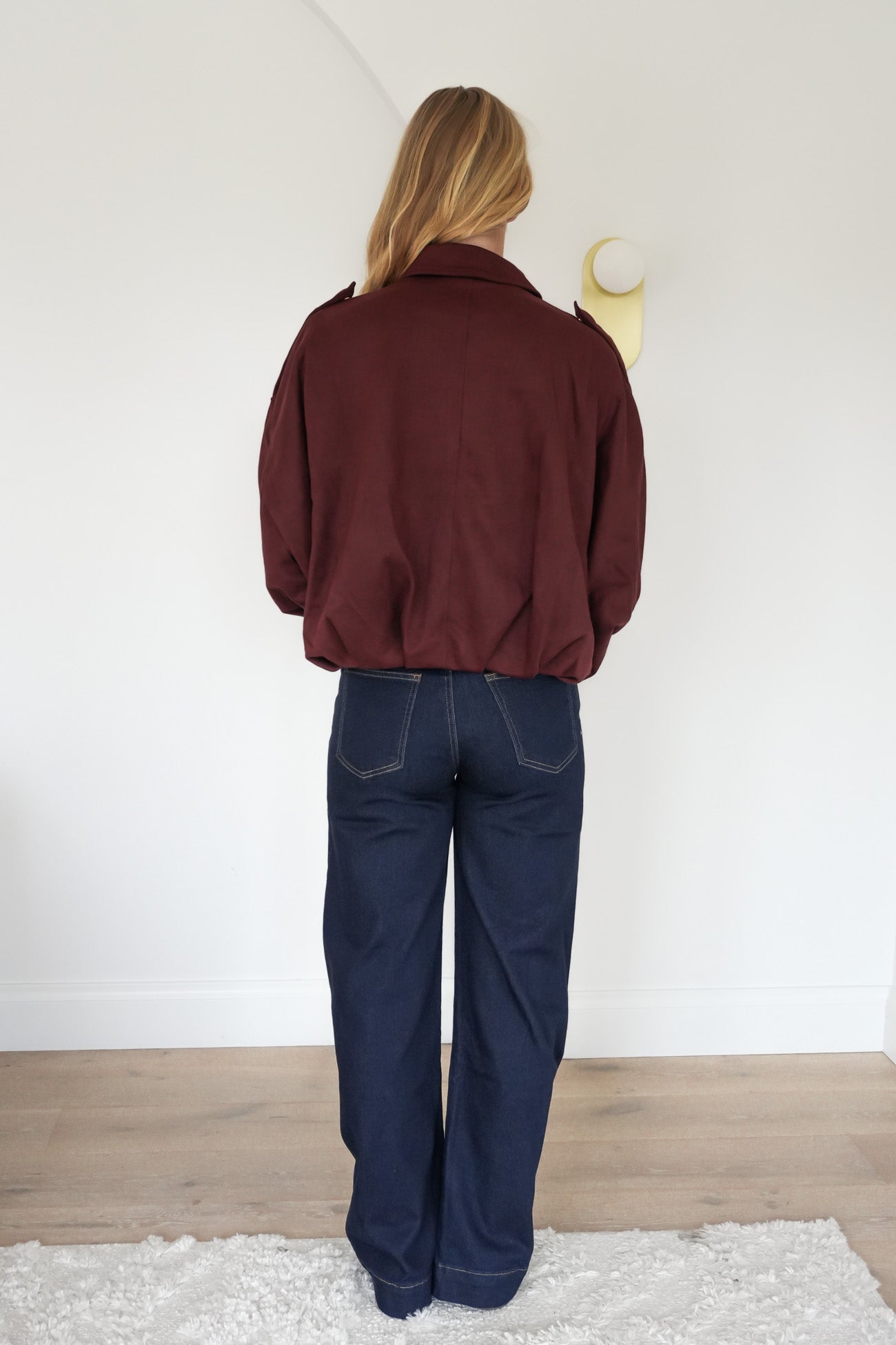 Brooke Suede Bomber Wine