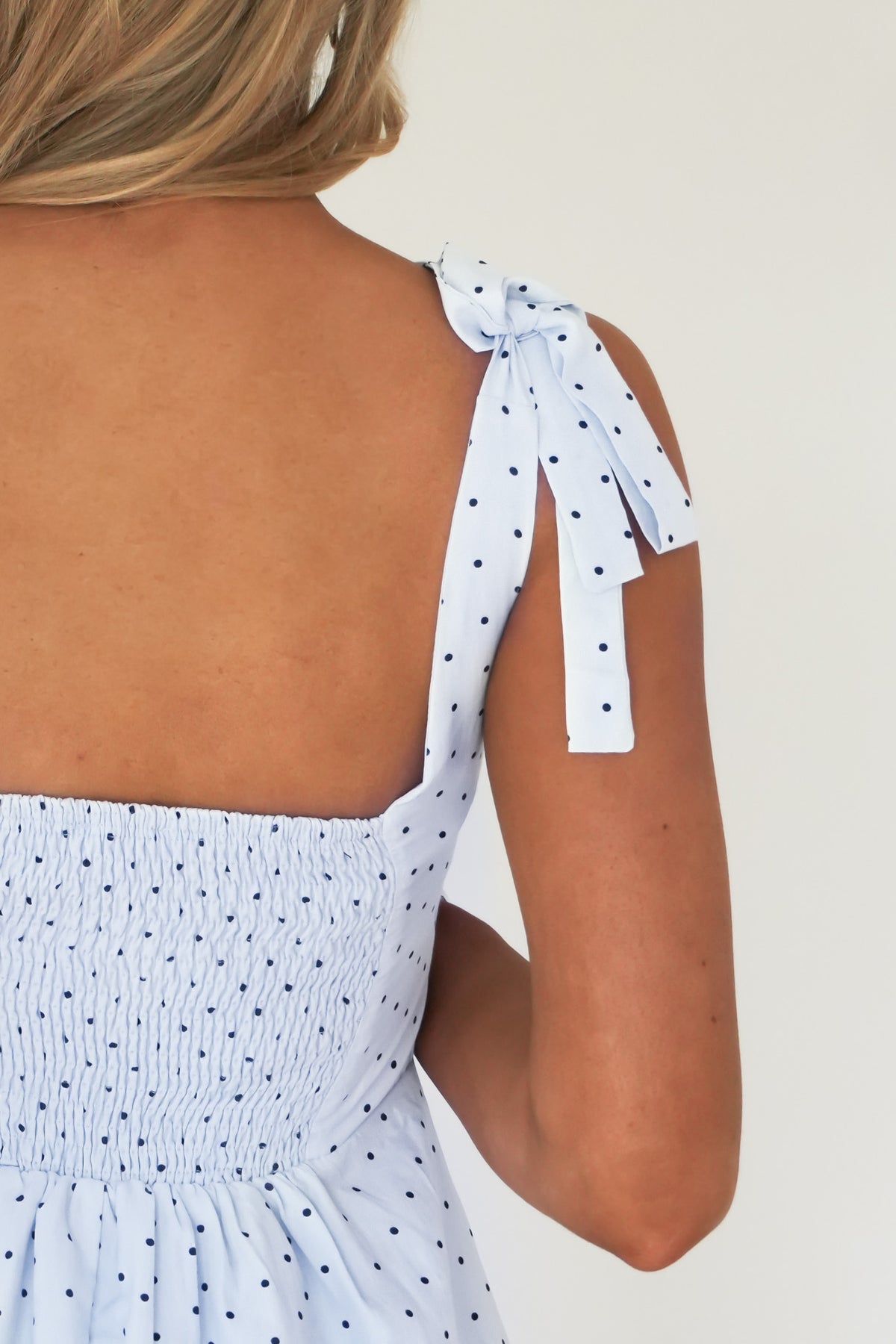 Brydie Mini Dress Blue Polka Dot