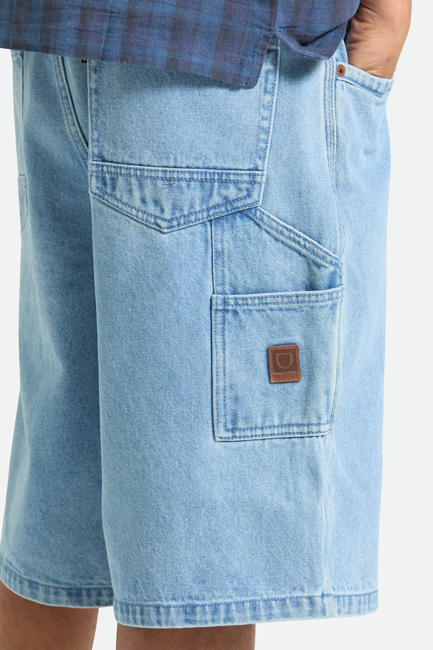 Builders Carpenter Baggy Short Washed Blue Denim