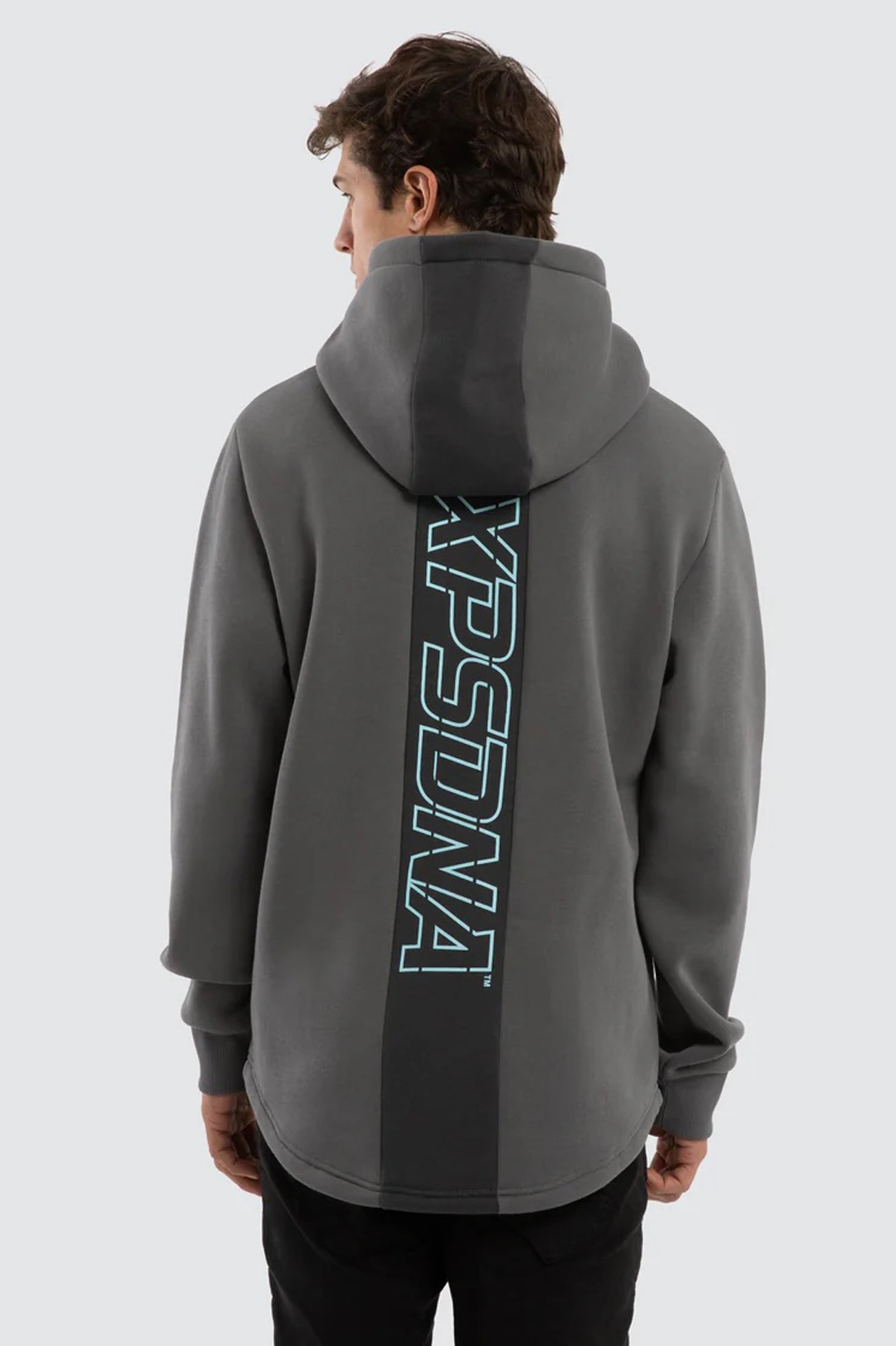 Public Dual Curved Hoodie Charcoal Asphalt
