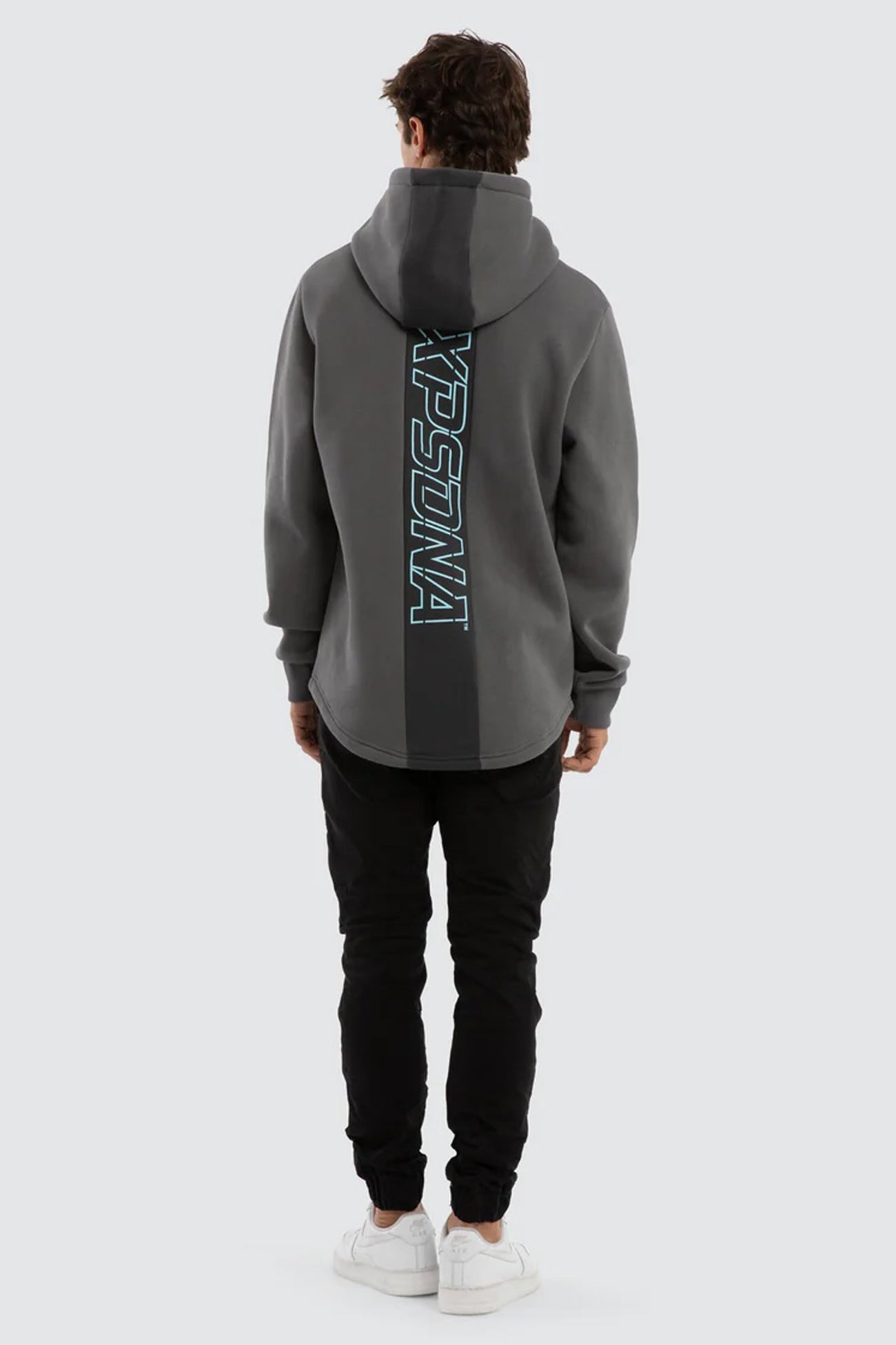 Public Dual Curved Hoodie Charcoal Asphalt