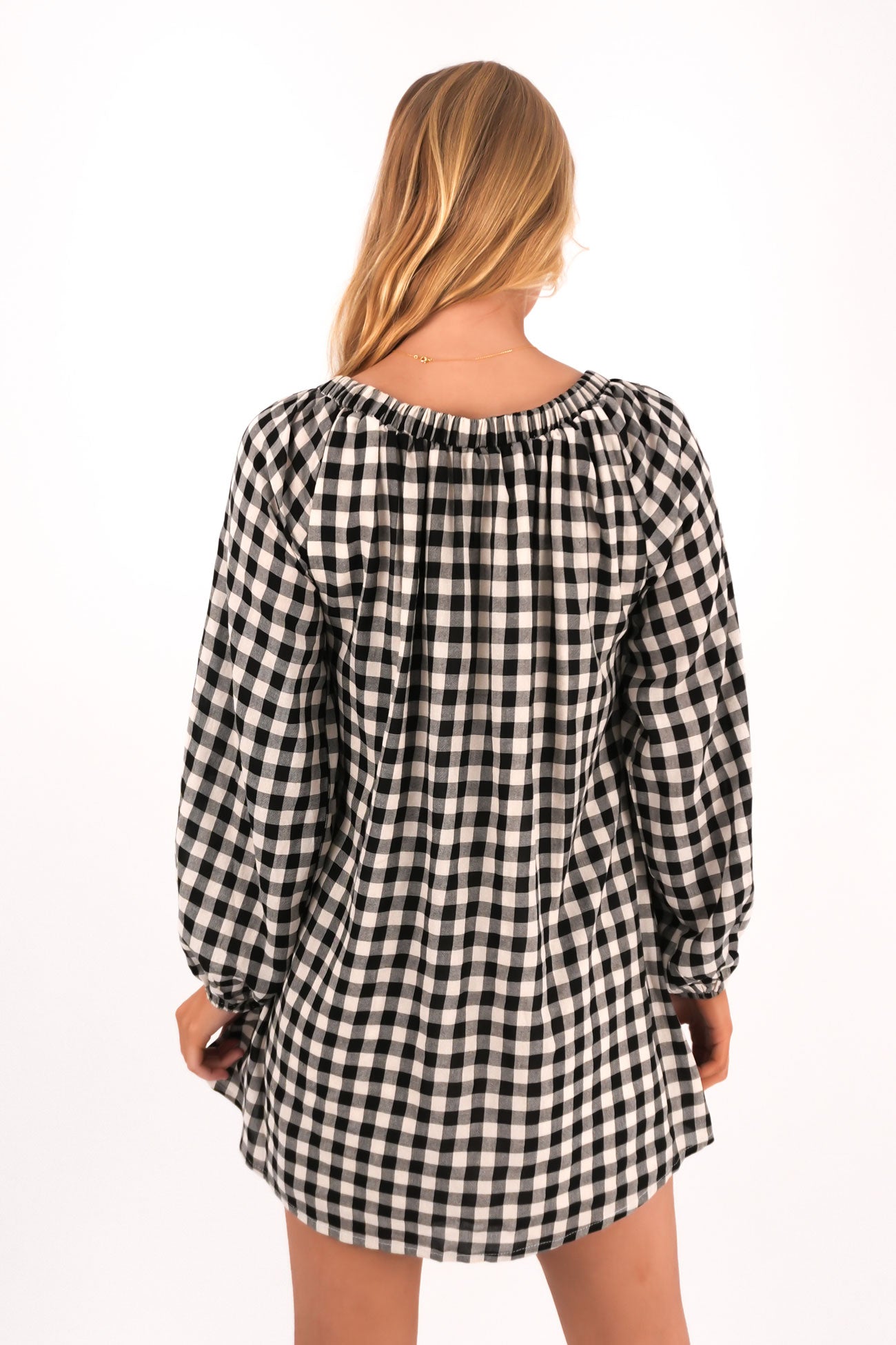 Caleb Mini Dress Black Gingham