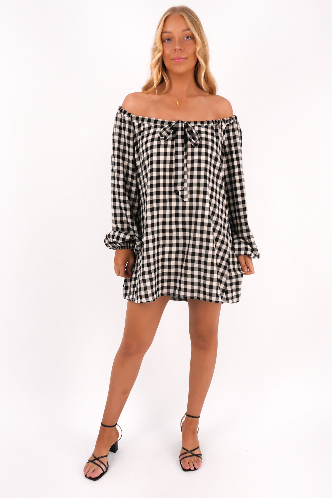 Caleb Mini Dress Black Gingham