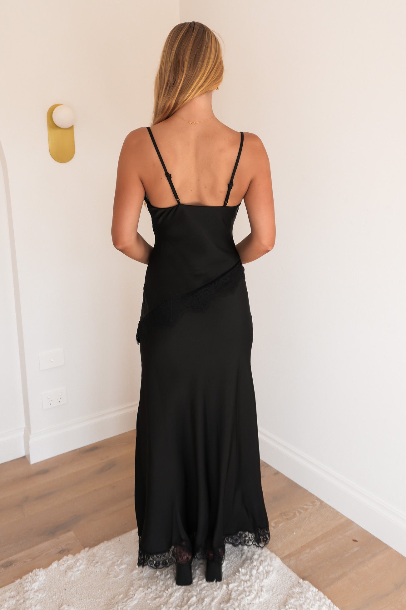 Calinda Lace Maxi Dress Black
