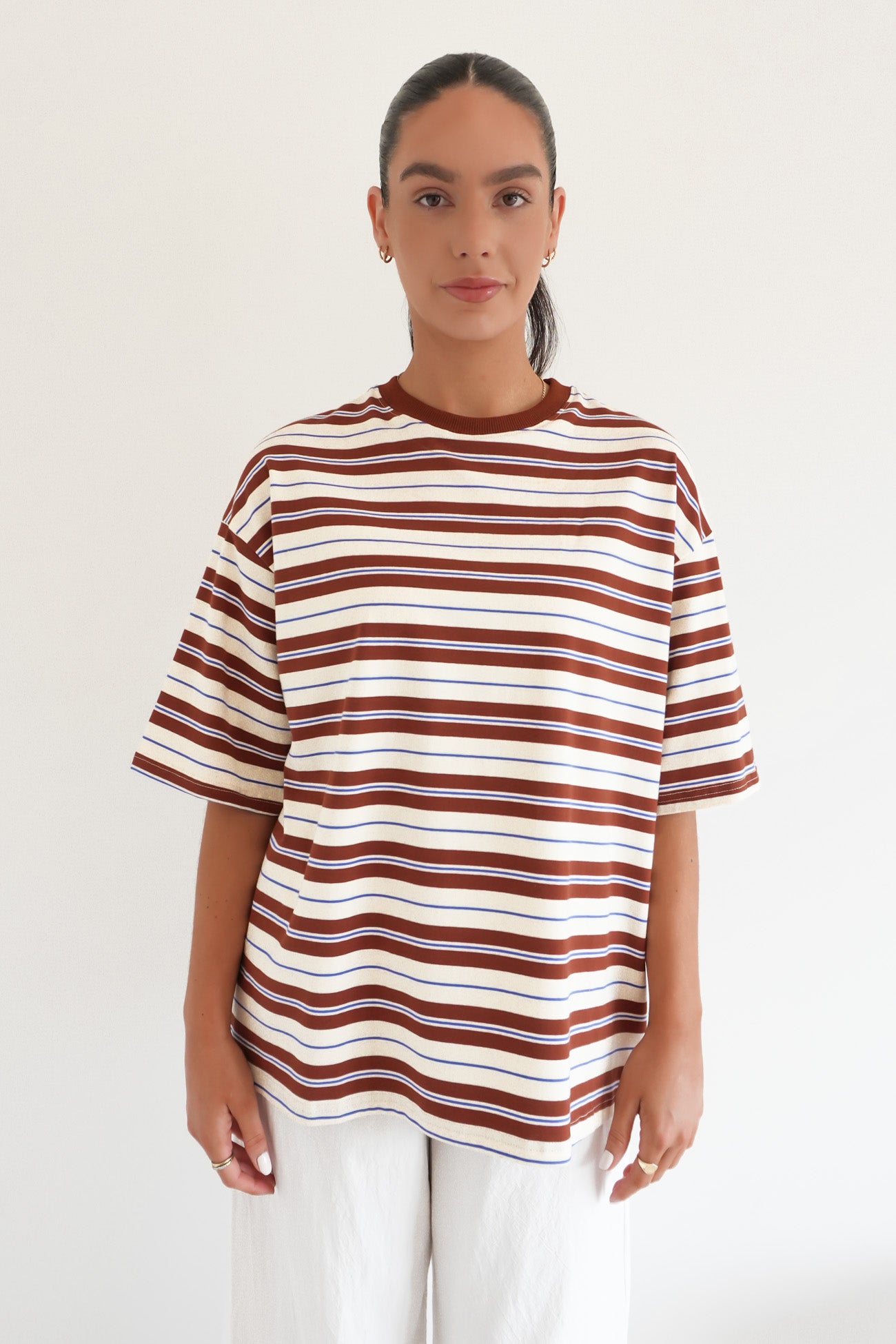 Callum Tee Brown Stripe