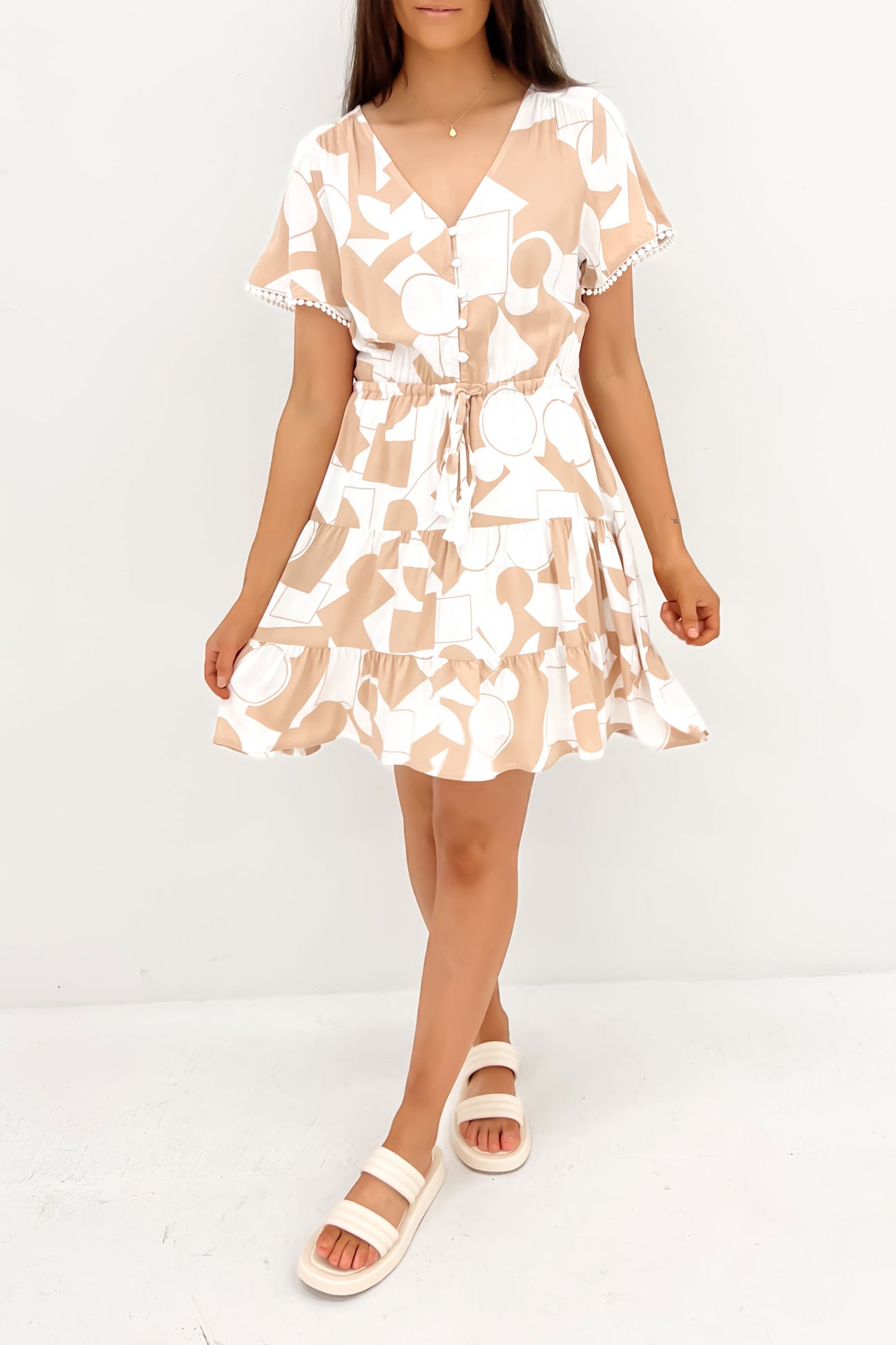 Cammie Mini Dress Latte Amoni