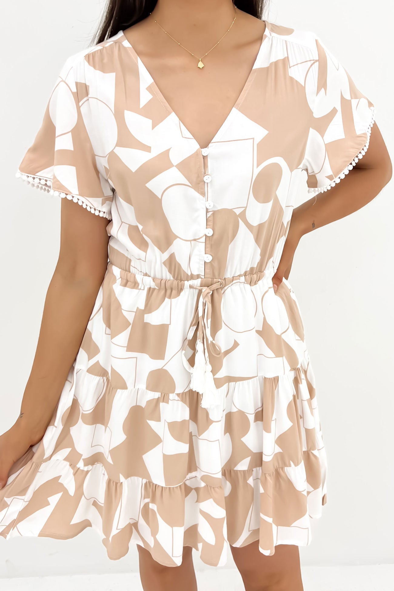 Cammie Mini Dress Latte Amoni