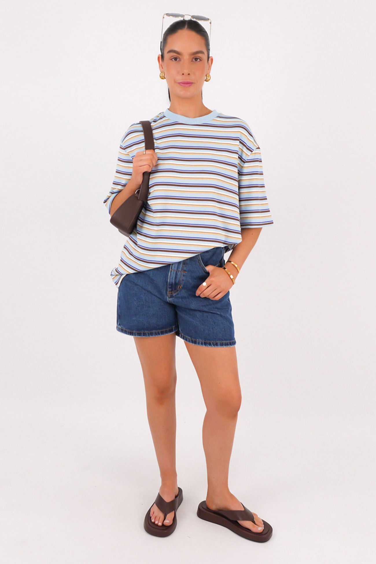 Campbell Stripe Tee Blue Yellow
