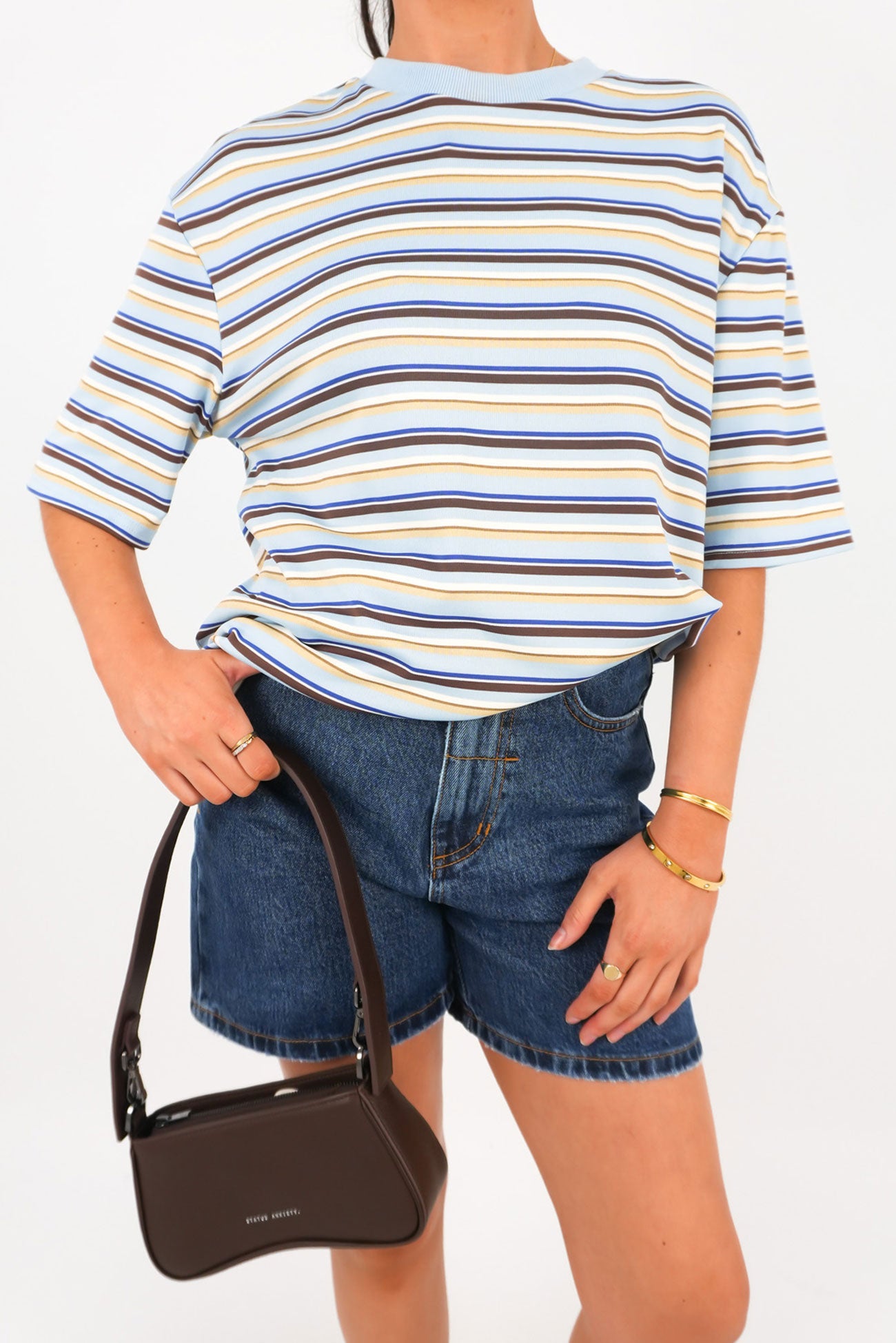 Campbell Stripe Tee Blue Yellow