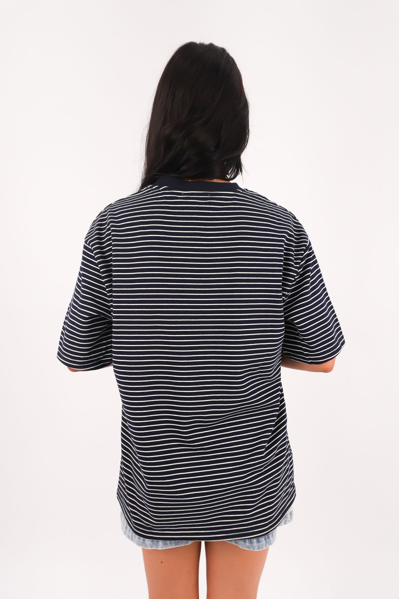 Campbell Stripe Tee Navy