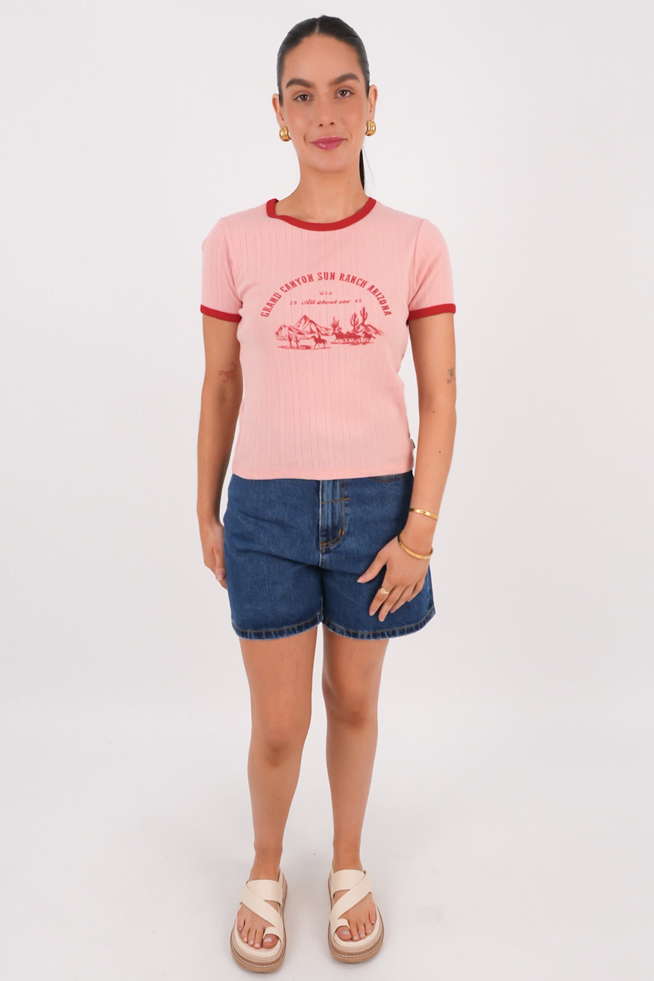 Canyon Sun Baby Tee Light Pink