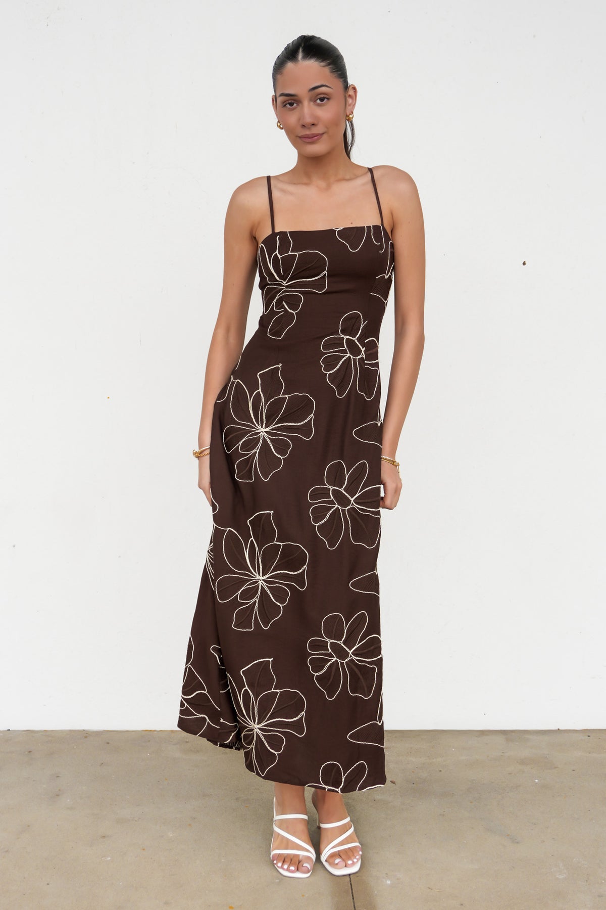 Carlie Midi Dress Chocolate