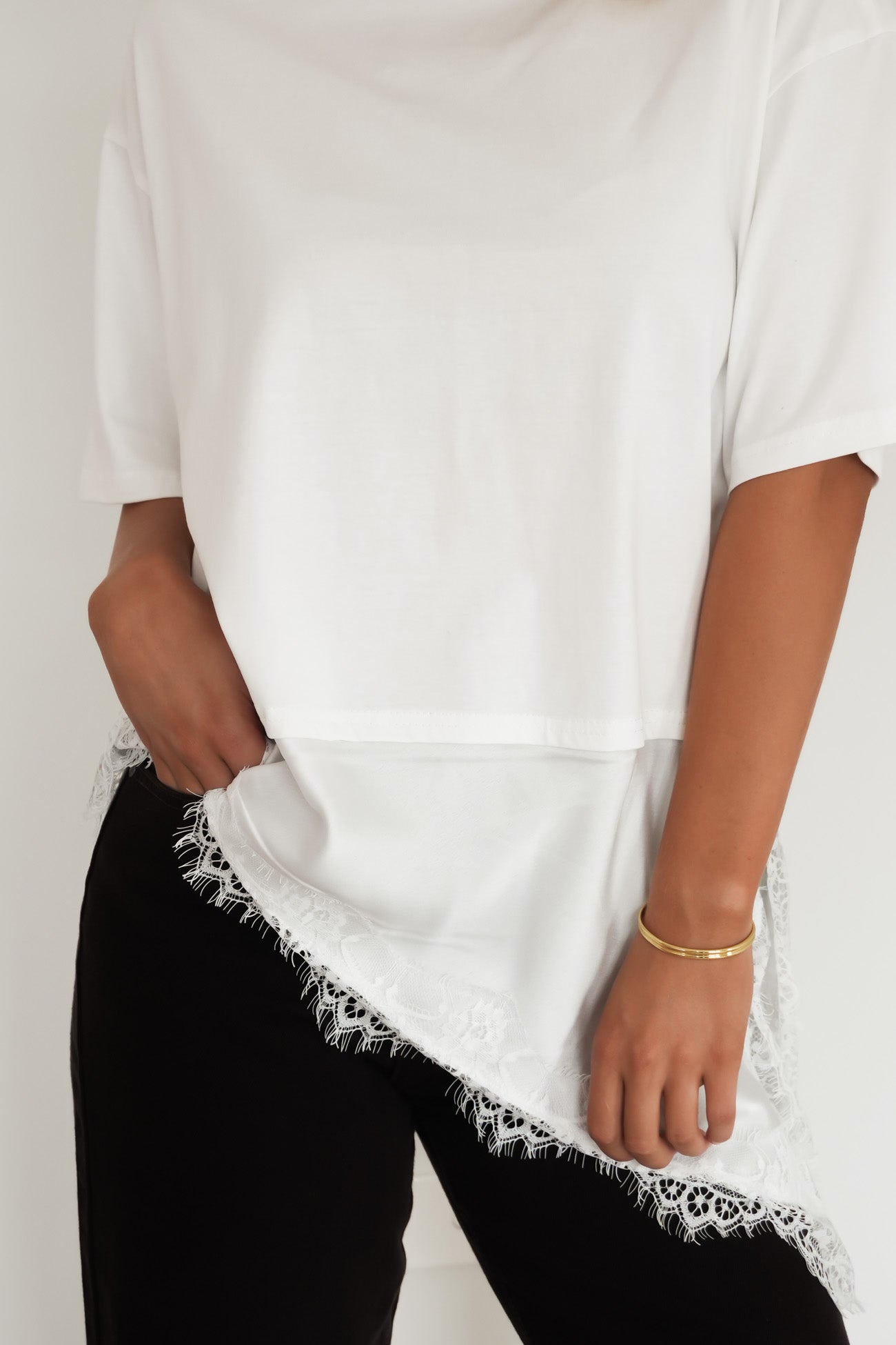 Cassidy Lace Tee White