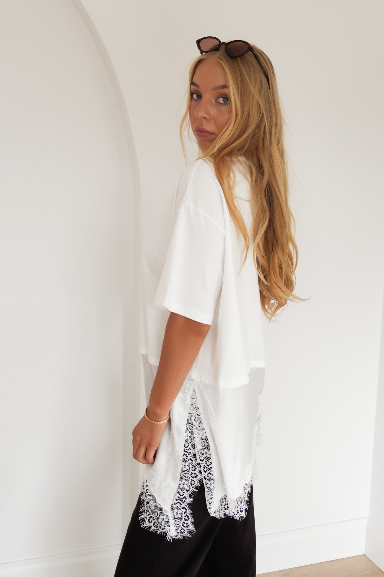 Cassidy Lace Tee White