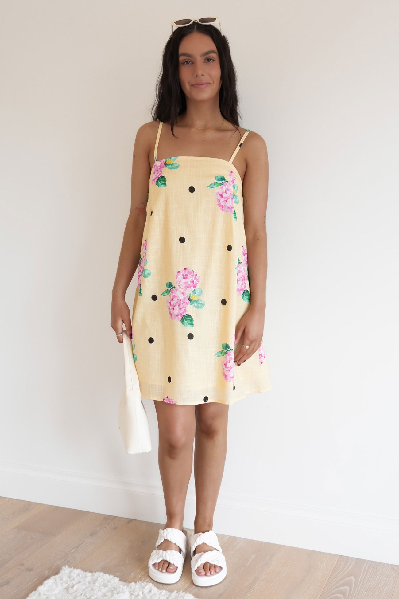 Catalina Mini Dress Yellow Hydrangea