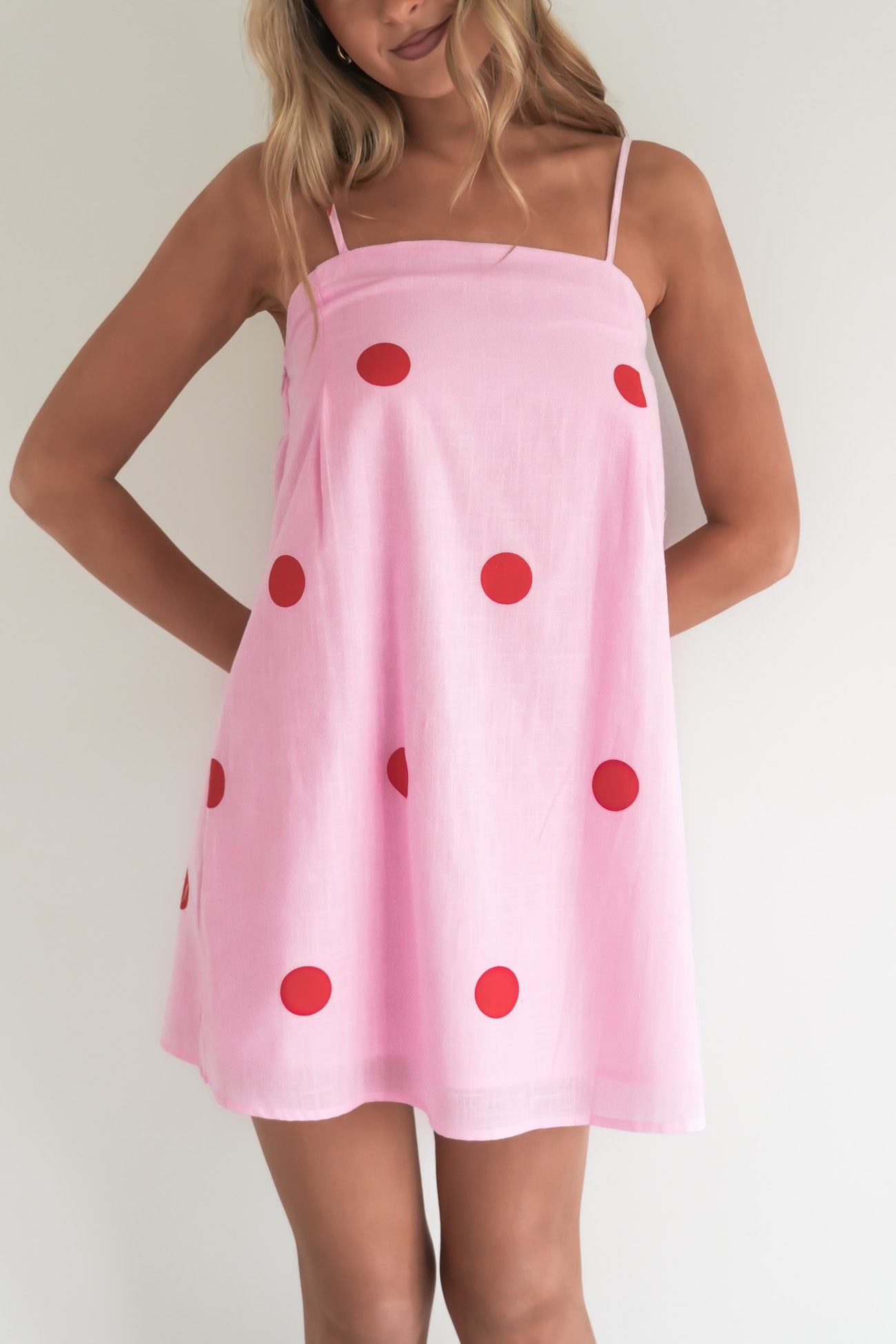 Catalina Mini Dress Pink Polka Dot