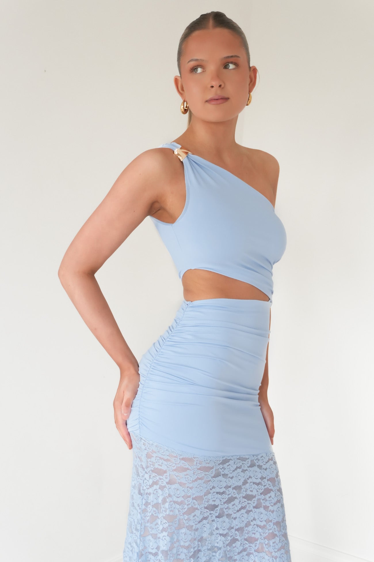 Cayla Lace Maxi Dress Blue