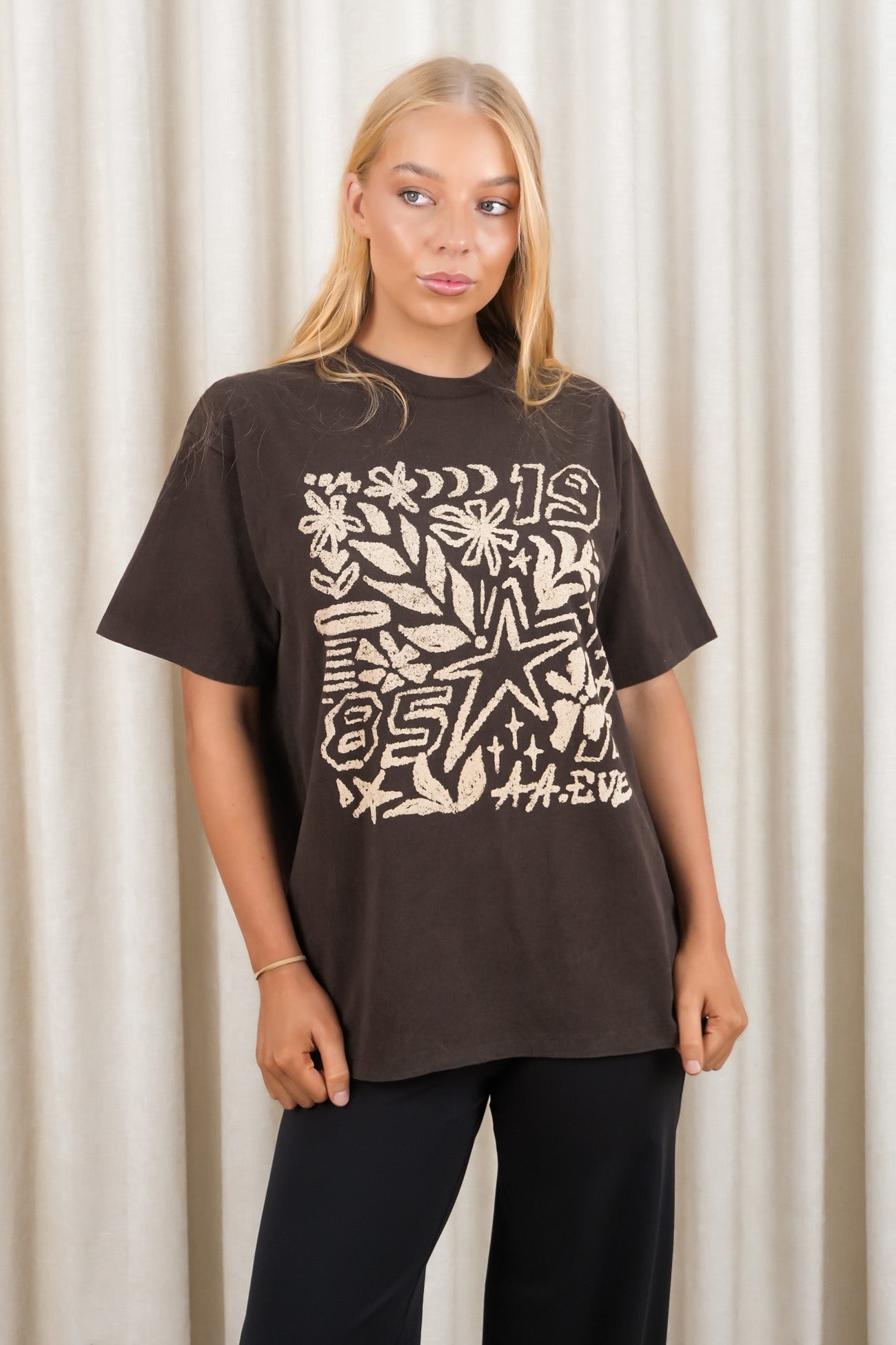 Centered Relaxed Tee Brown