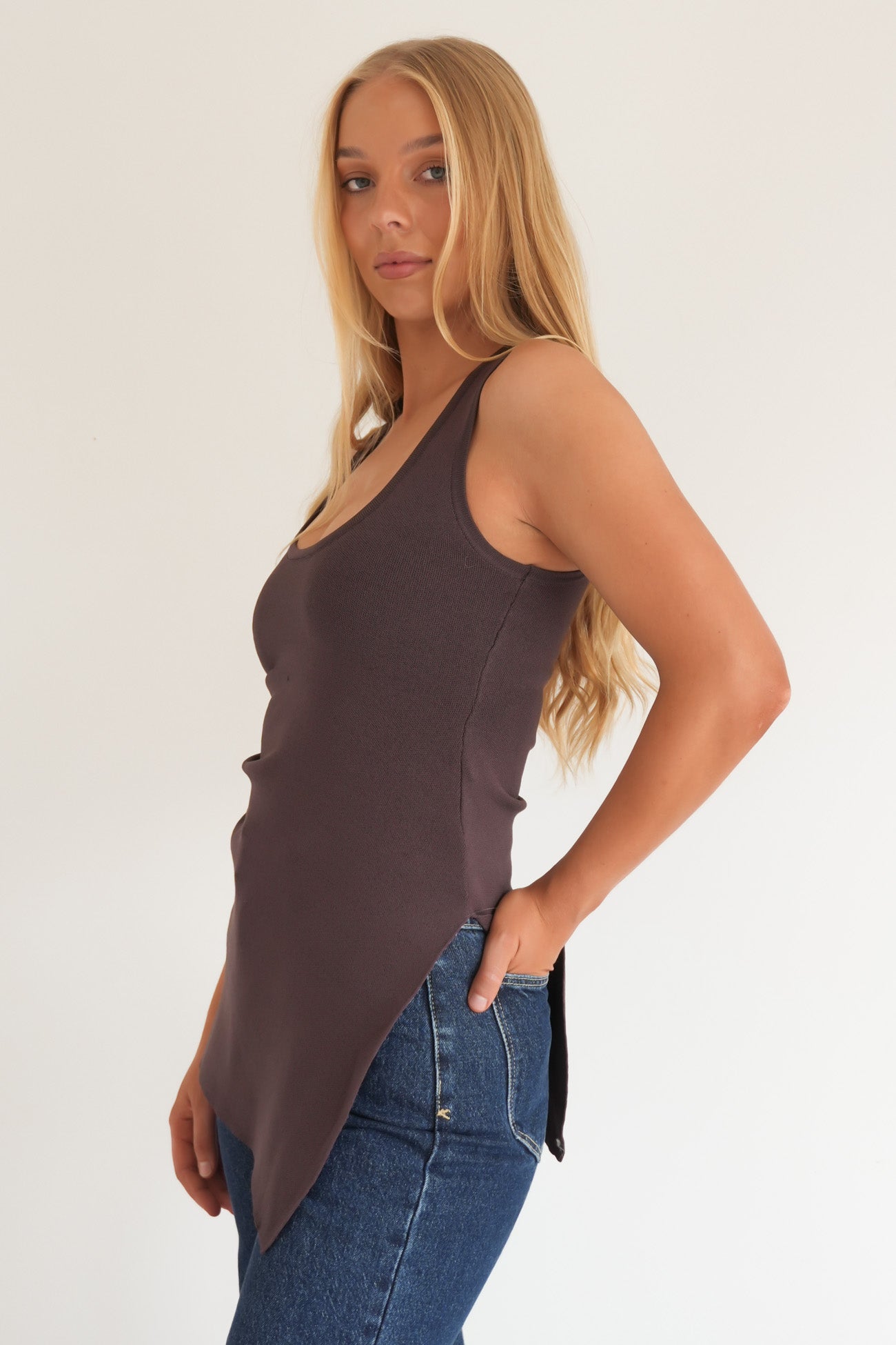 Channy Knit Tank Chocolate