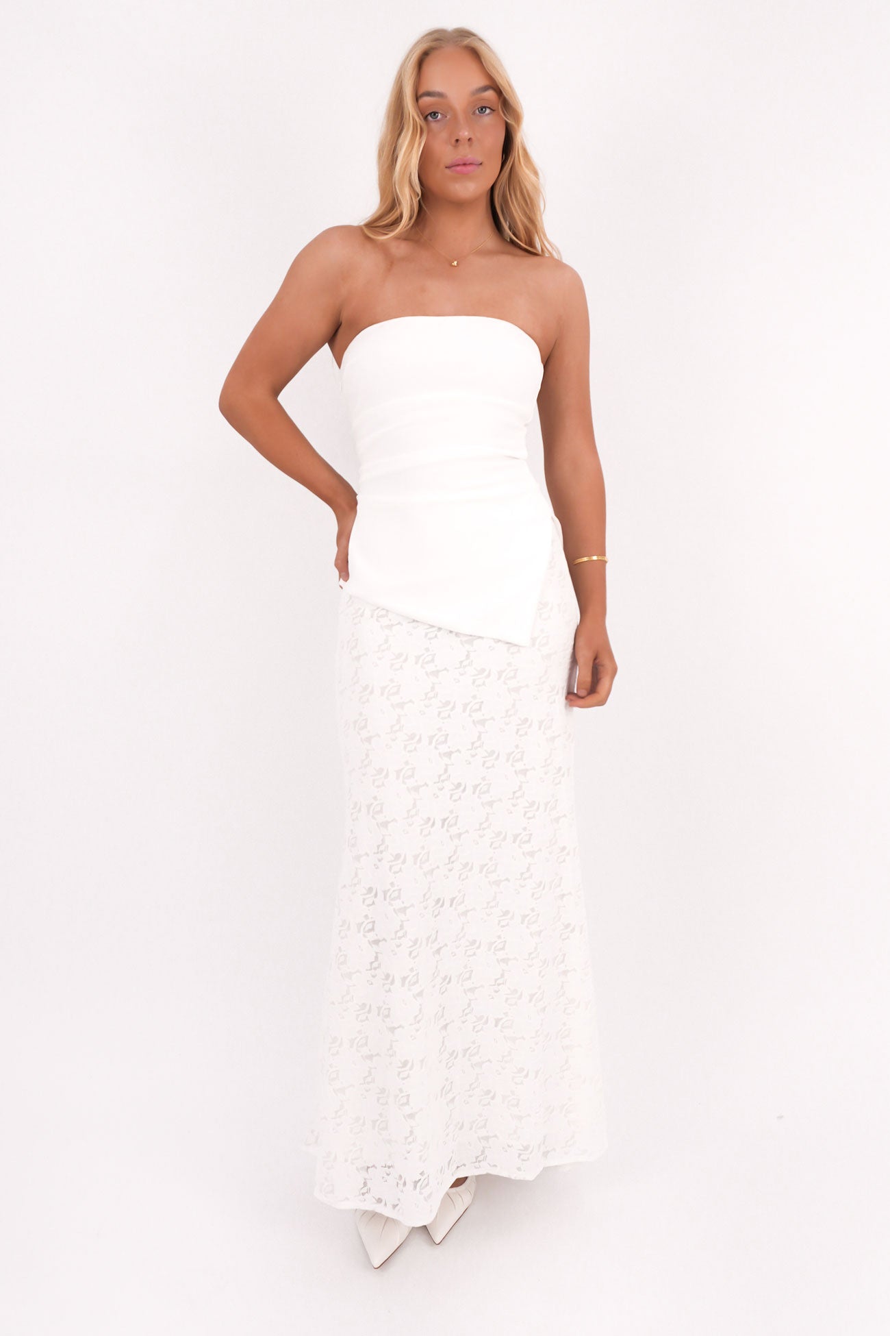 Charli Lace Set White