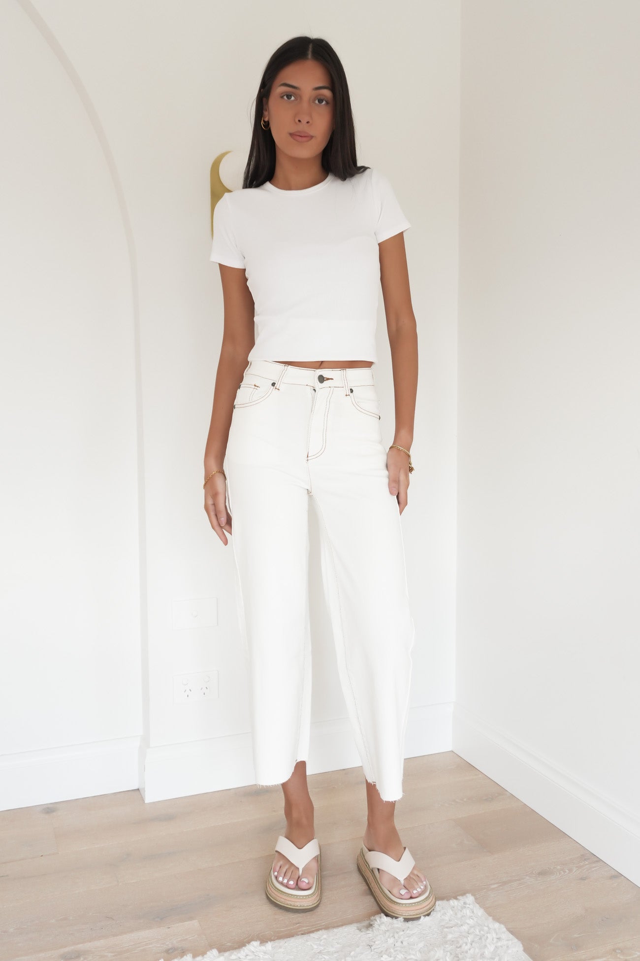 Charlie High Rise Wide Leg Jean Vintage White