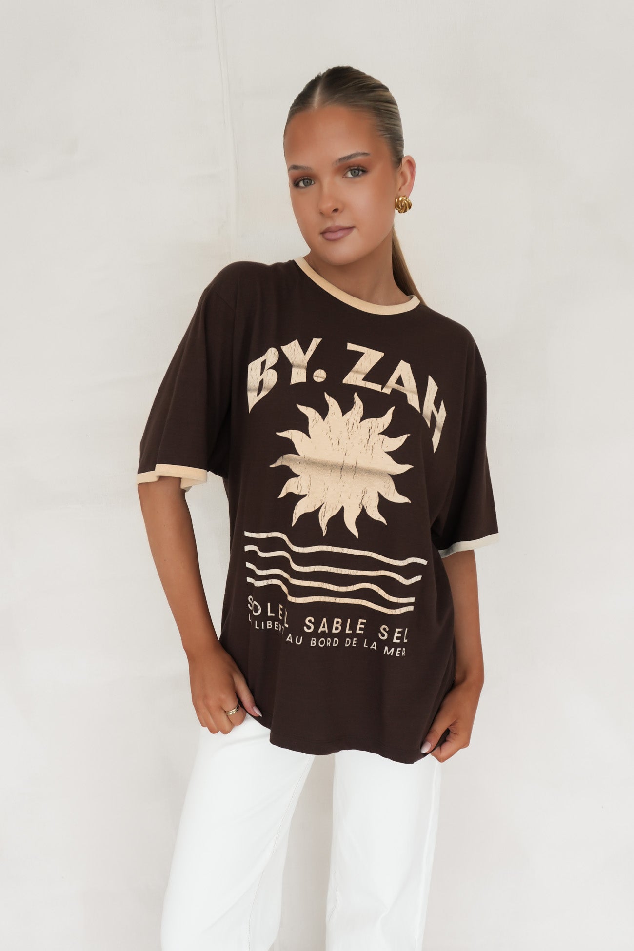 Chasing Light Oversized Tee Brown