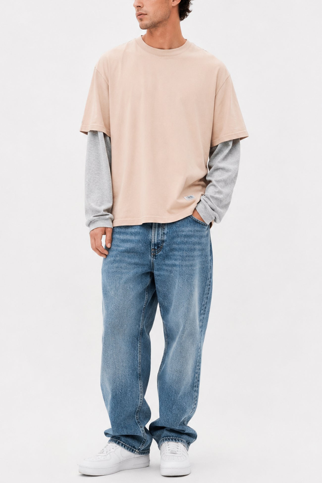 Layered Long Sleeve Beige