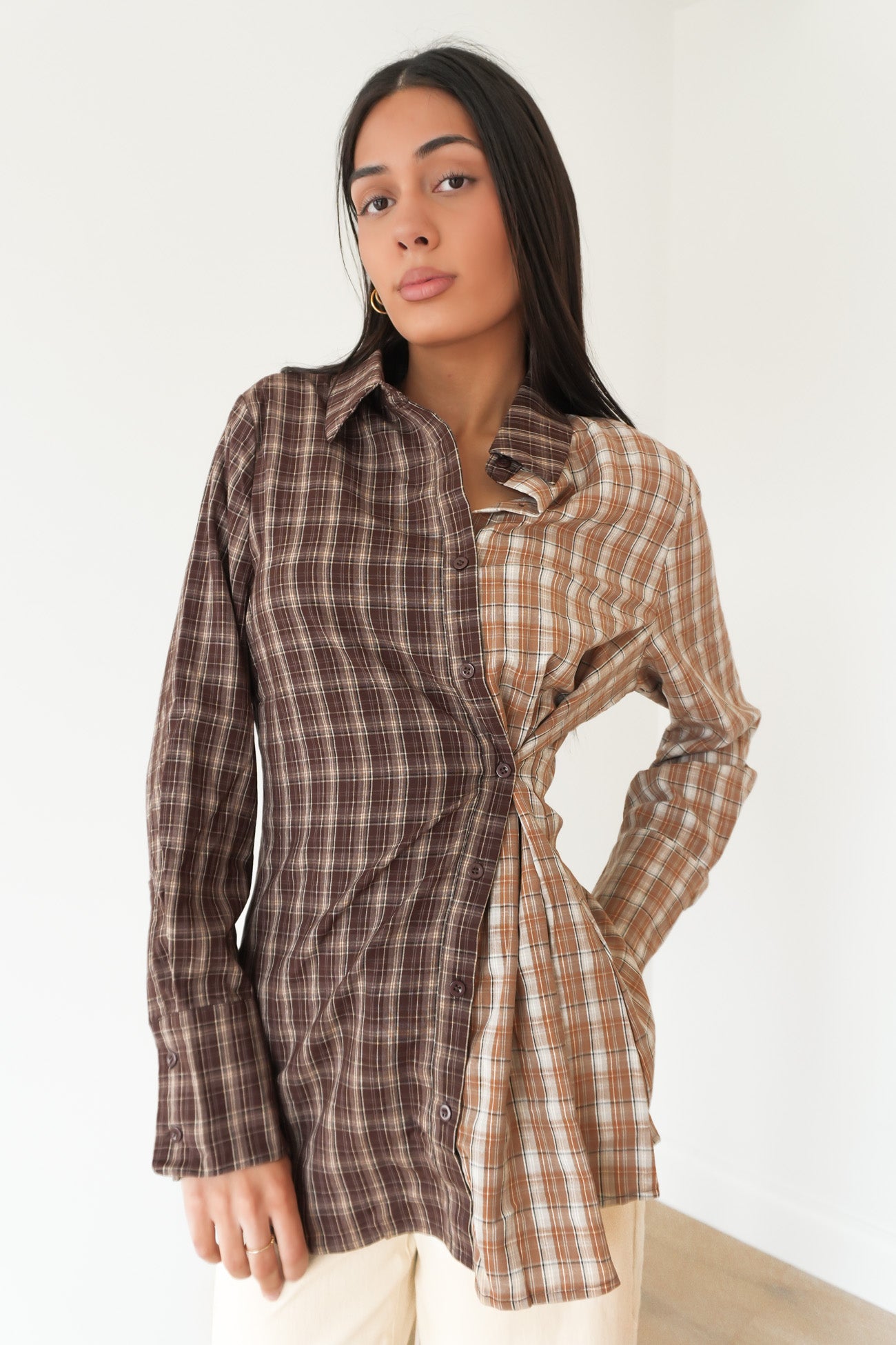 Chelsea Shirt Brown Plaid