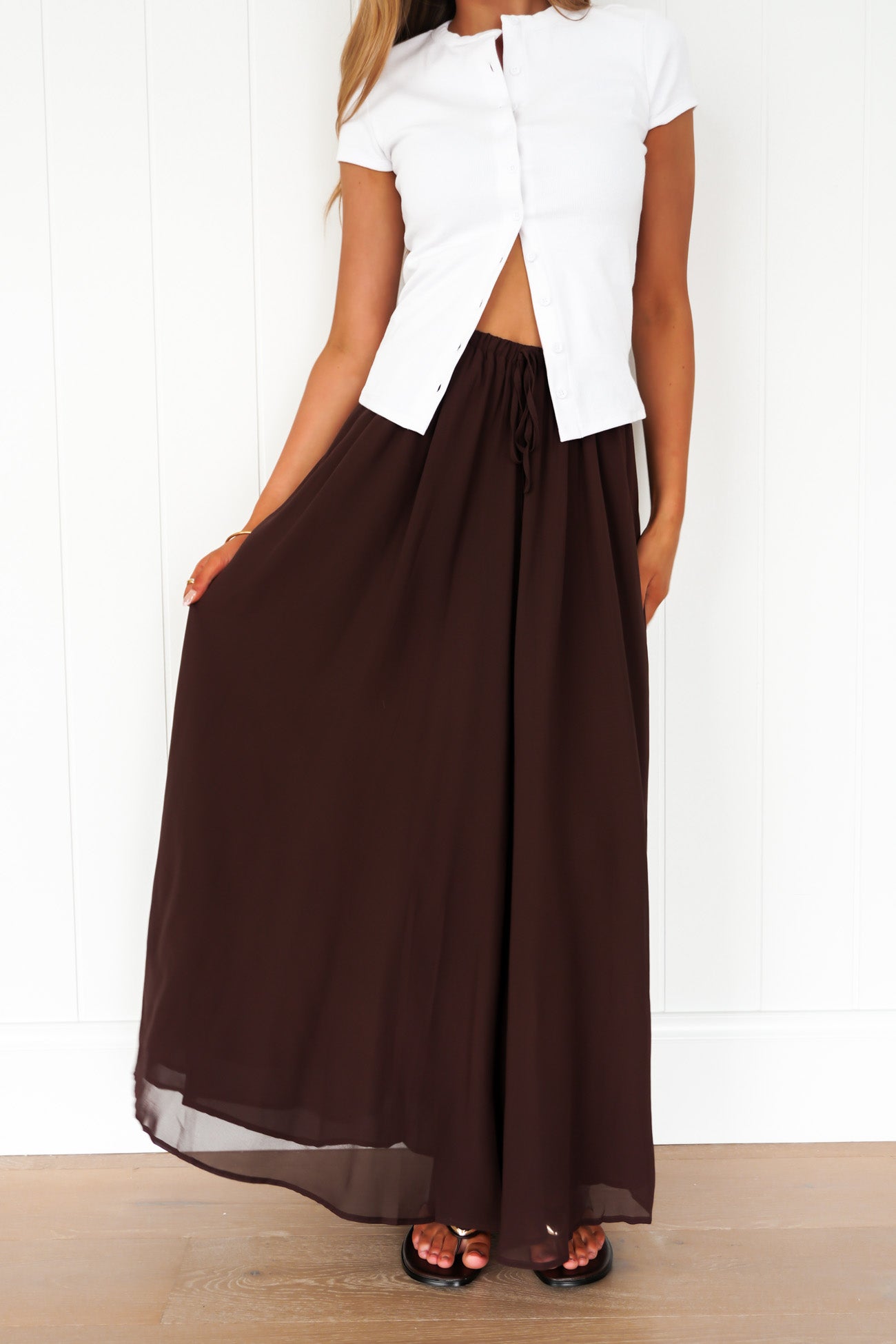 Chelsey Maxi Skirt Chocolate