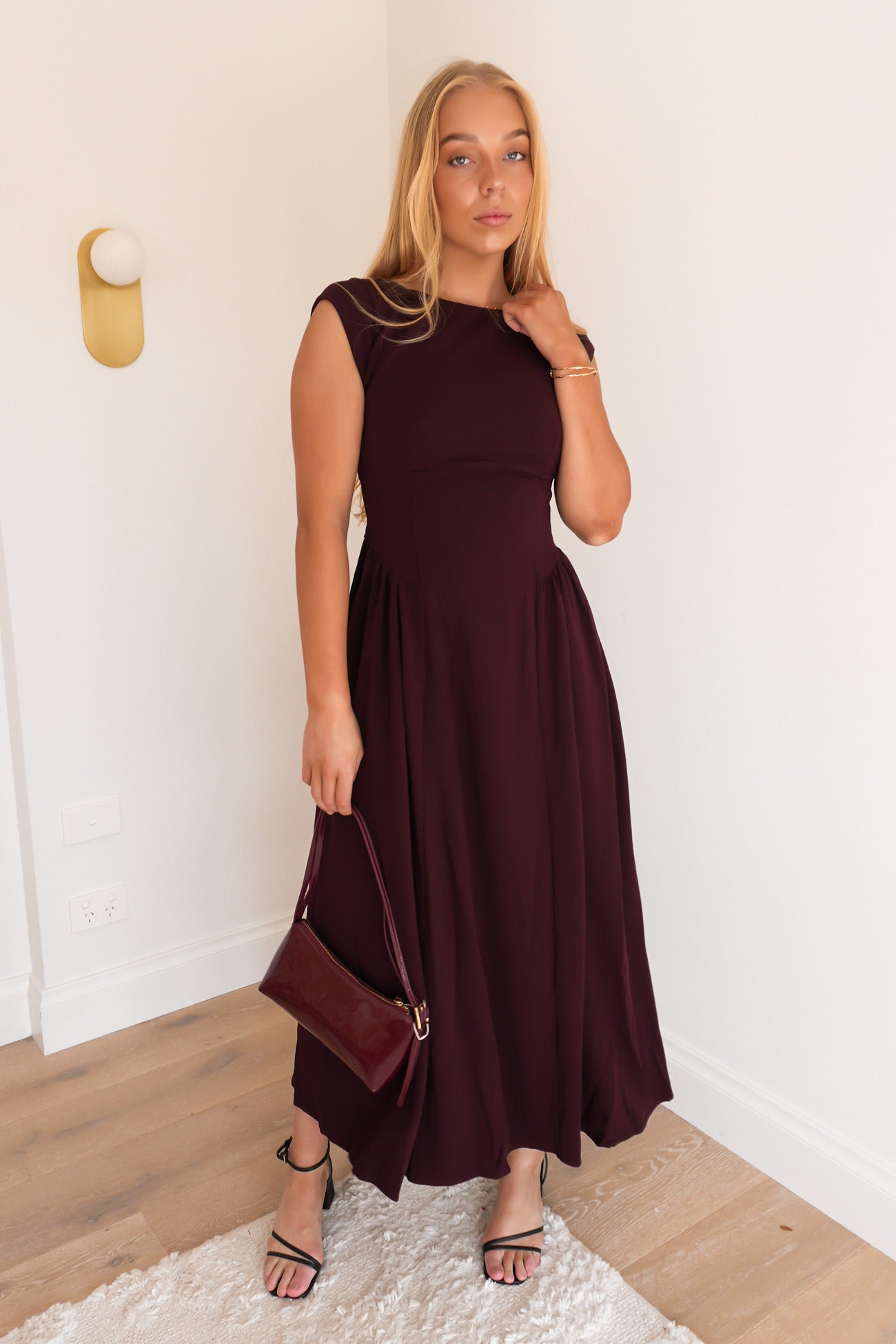Cheyenne Midi Dress Wine