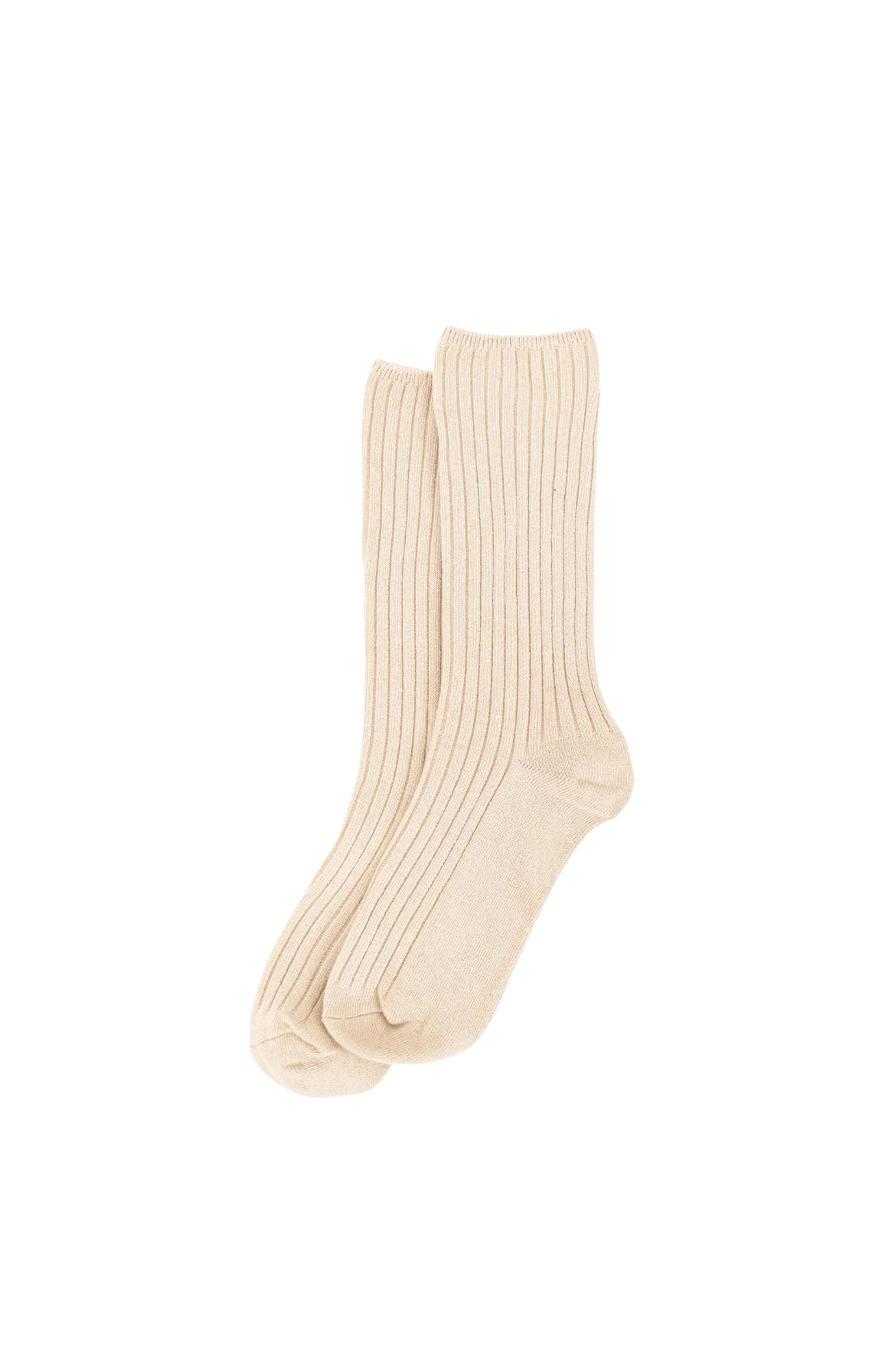 Chloe Ribbed Socks Beige