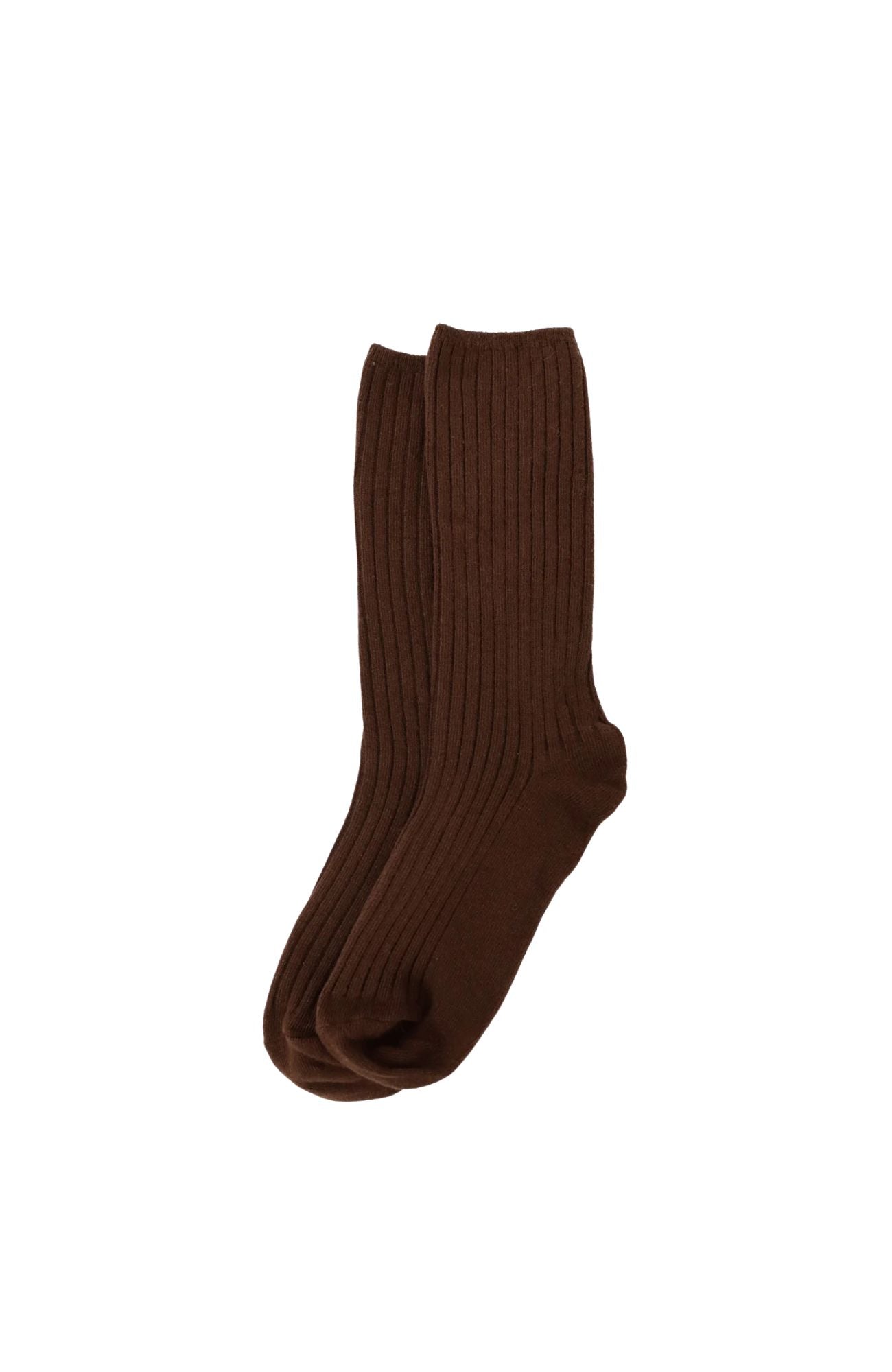 Chloe Ribbed Socks Brown