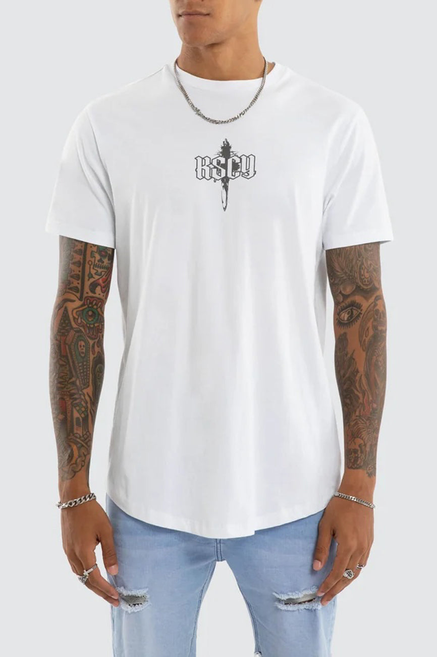 Chronic Dual Curved Tee Optical White