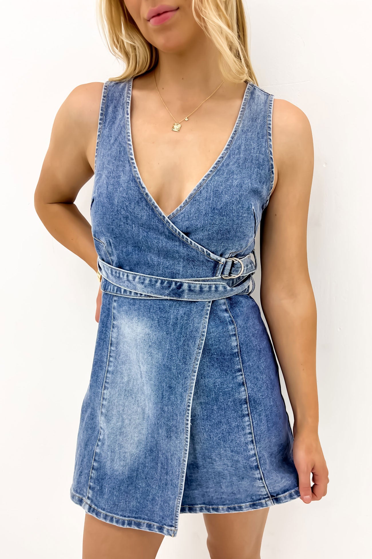 white christmas dresses böhme Rue Denim Wrap Dress